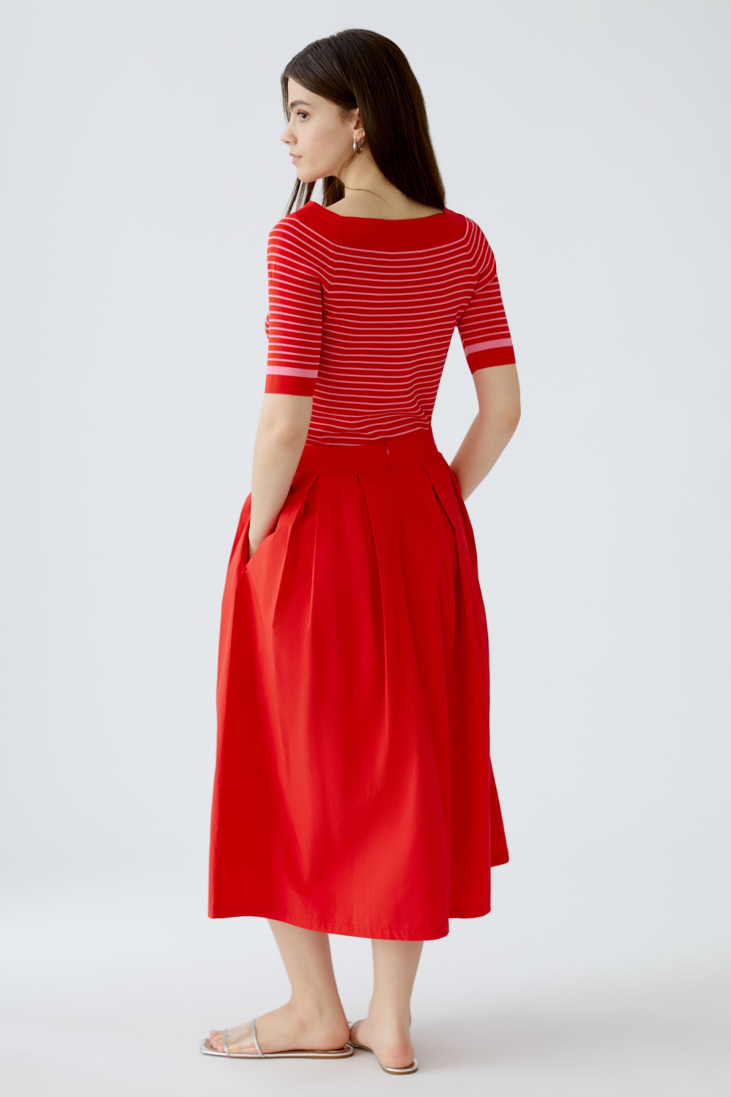 Oui - Midi Skirt Lipstick Red