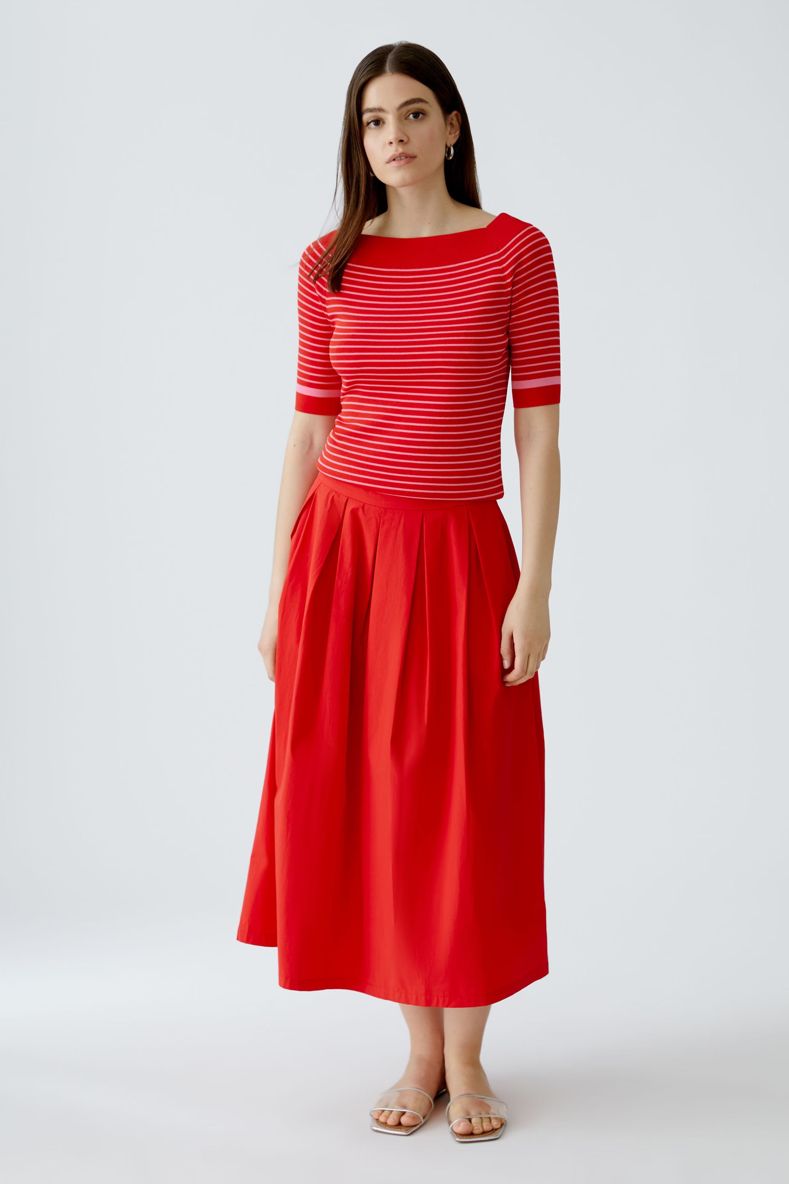Oui - Midi Skirt Lipstick Red