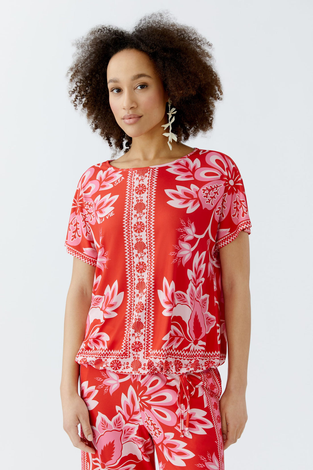 Oui-Red Rose Top