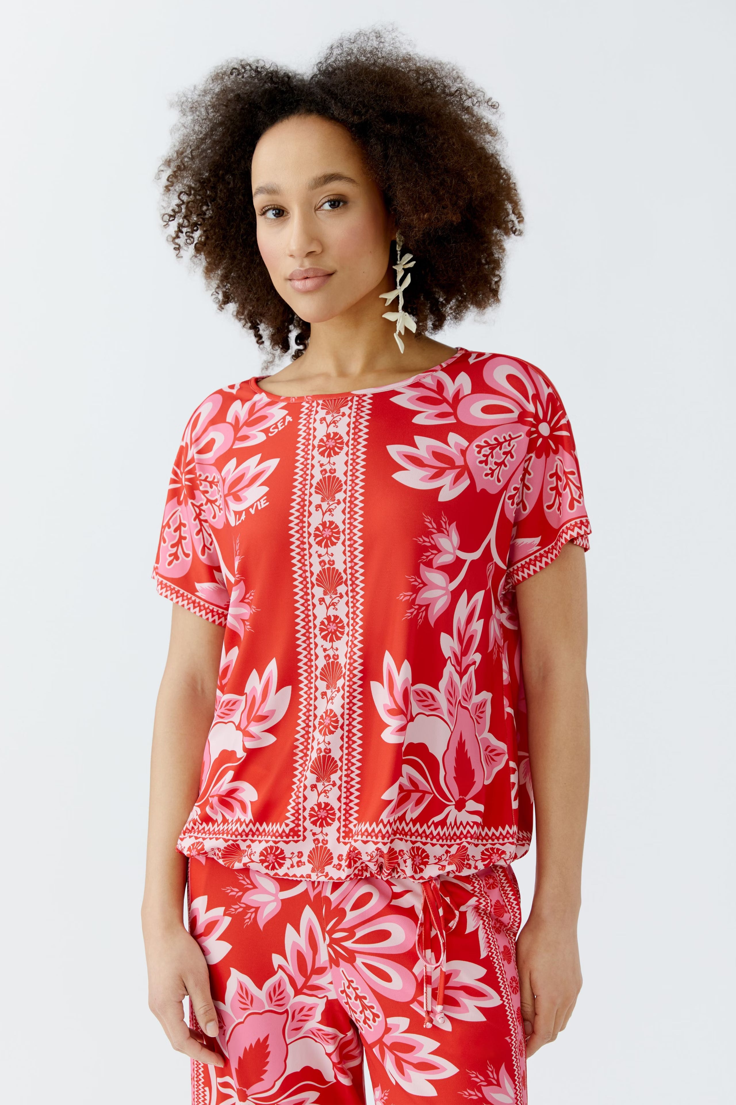 Oui-Red Rose Top