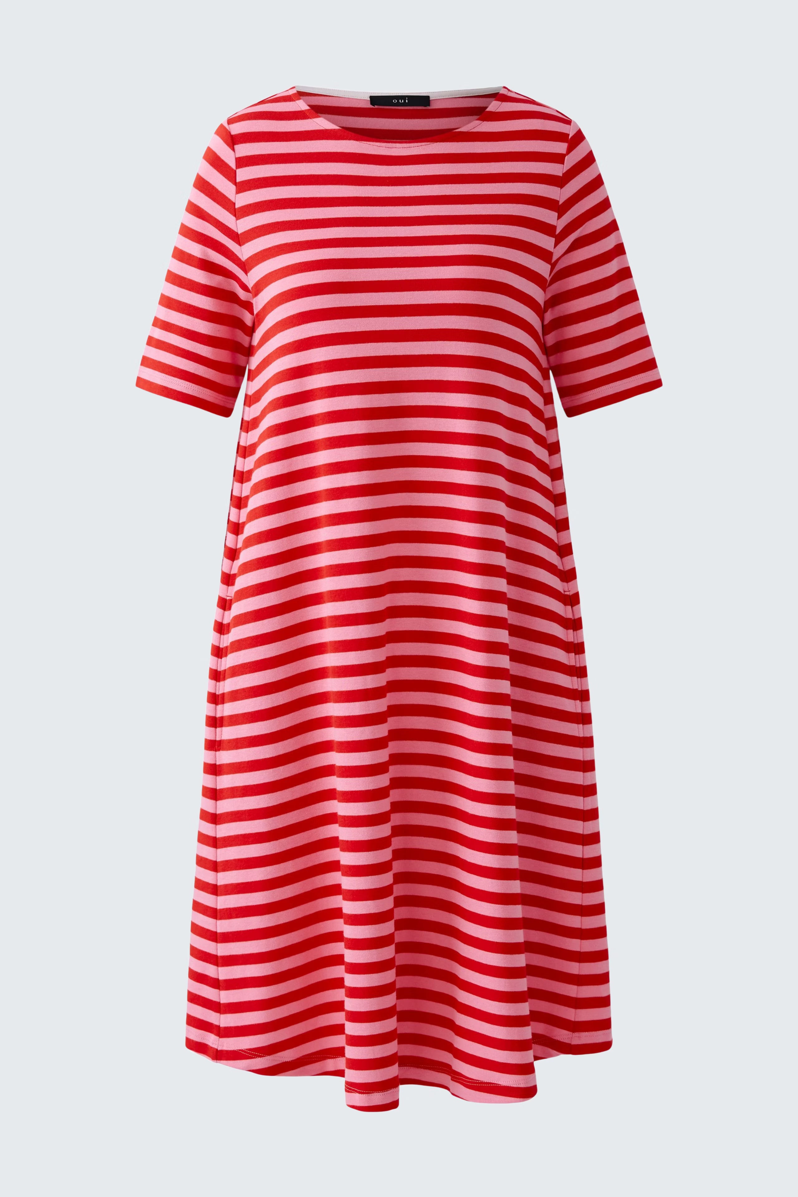 Oui- Pink and Red Stripe Dress