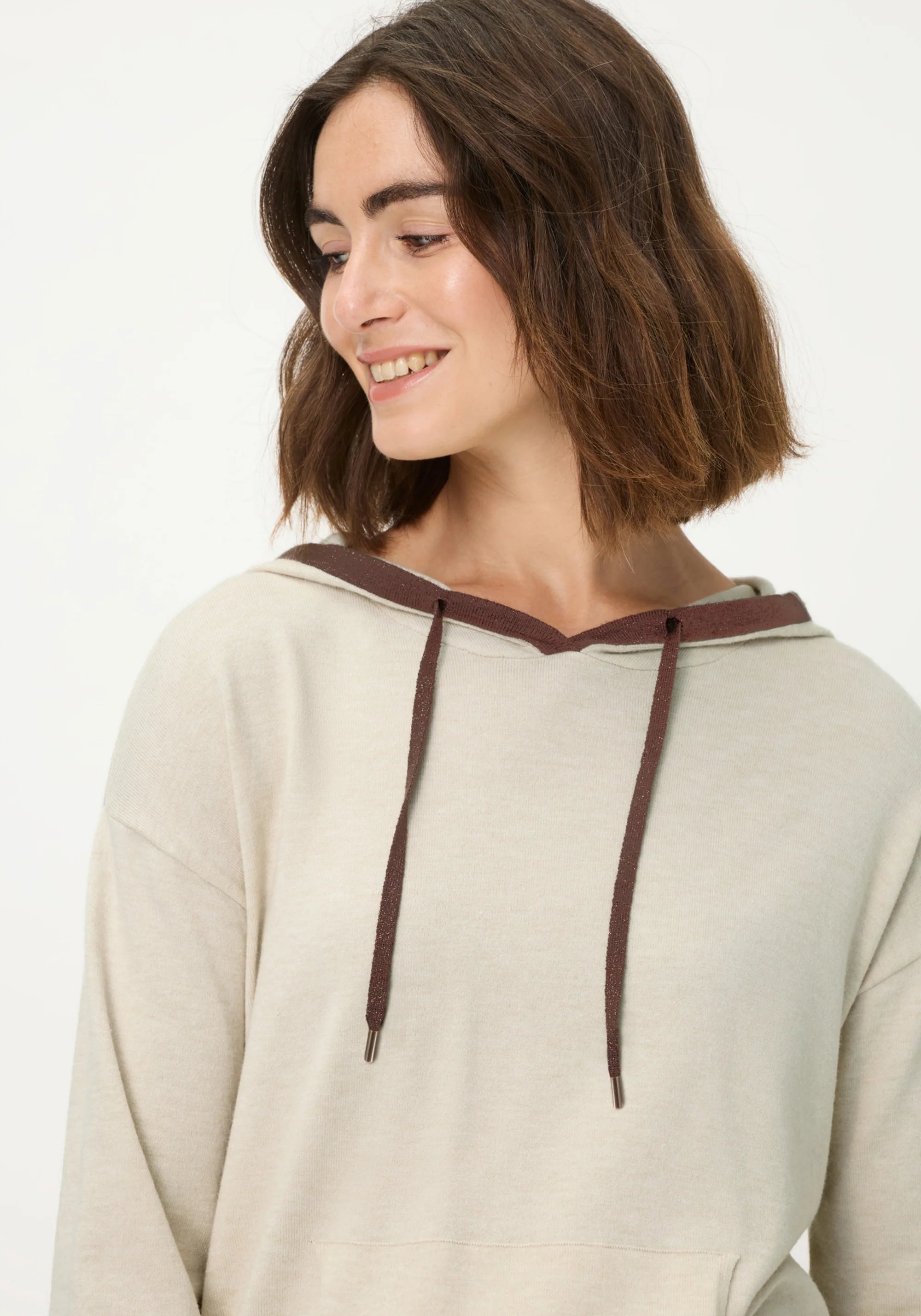 Olsen- Cream and Brown Hoodie