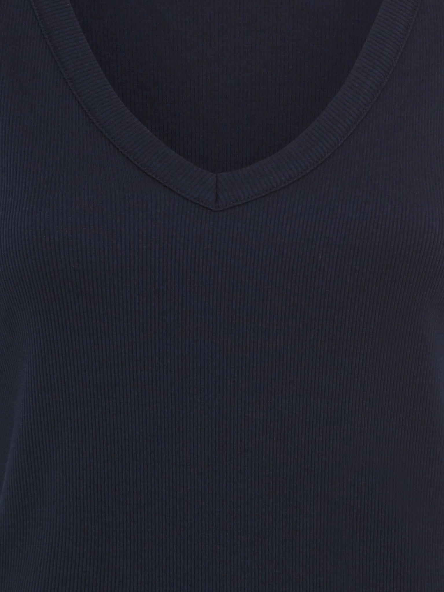 Olsen - Navy Ribbed V Neck Sleeveless Top