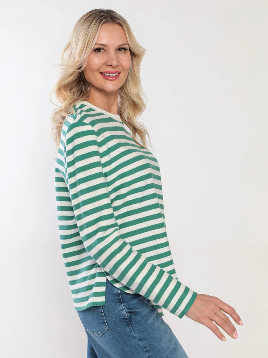 Gerry Weber - Green and White Long Sleeve Top