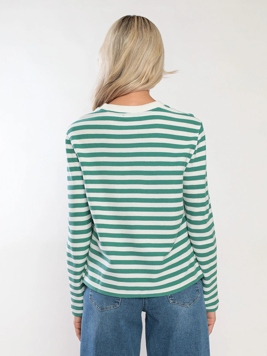 Gerry Weber - Green and White Long Sleeve Top