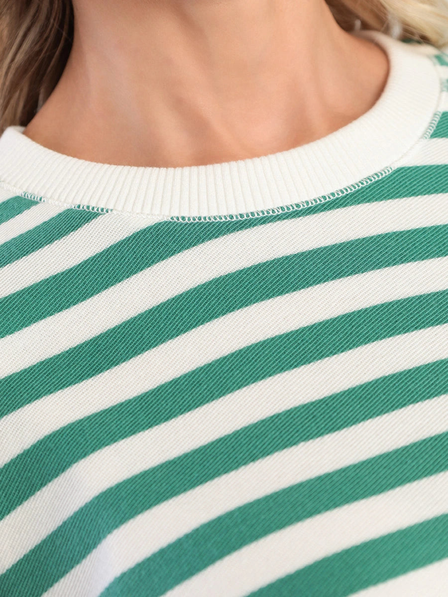 Gerry Weber - Green and White Long Sleeve Top