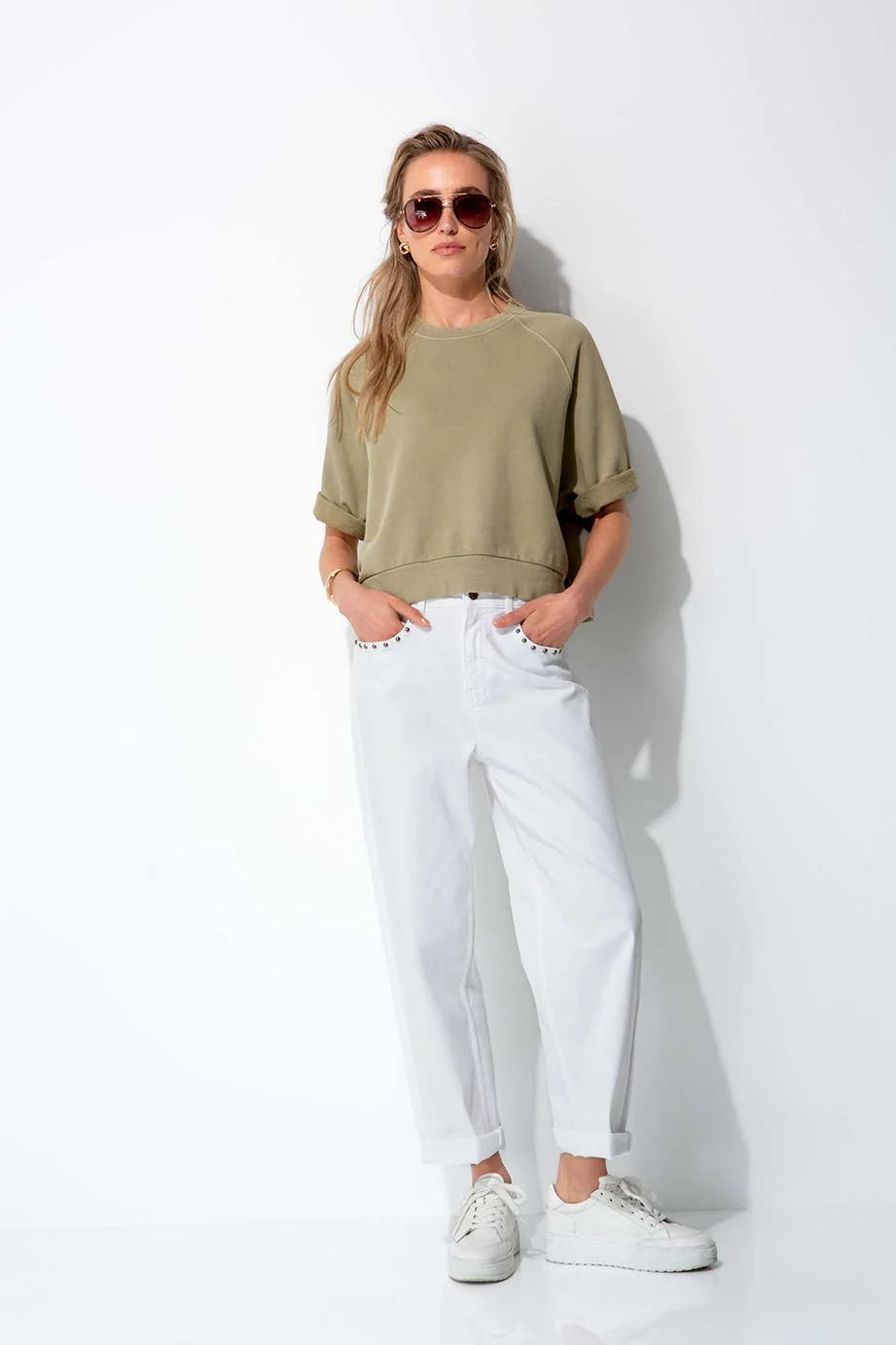 CATNOIR - White Stud Jeans