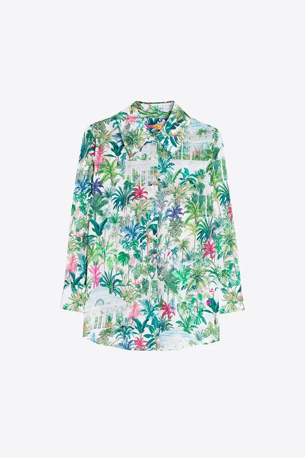 Vilagallo Greenhouse Palm Print Shirt