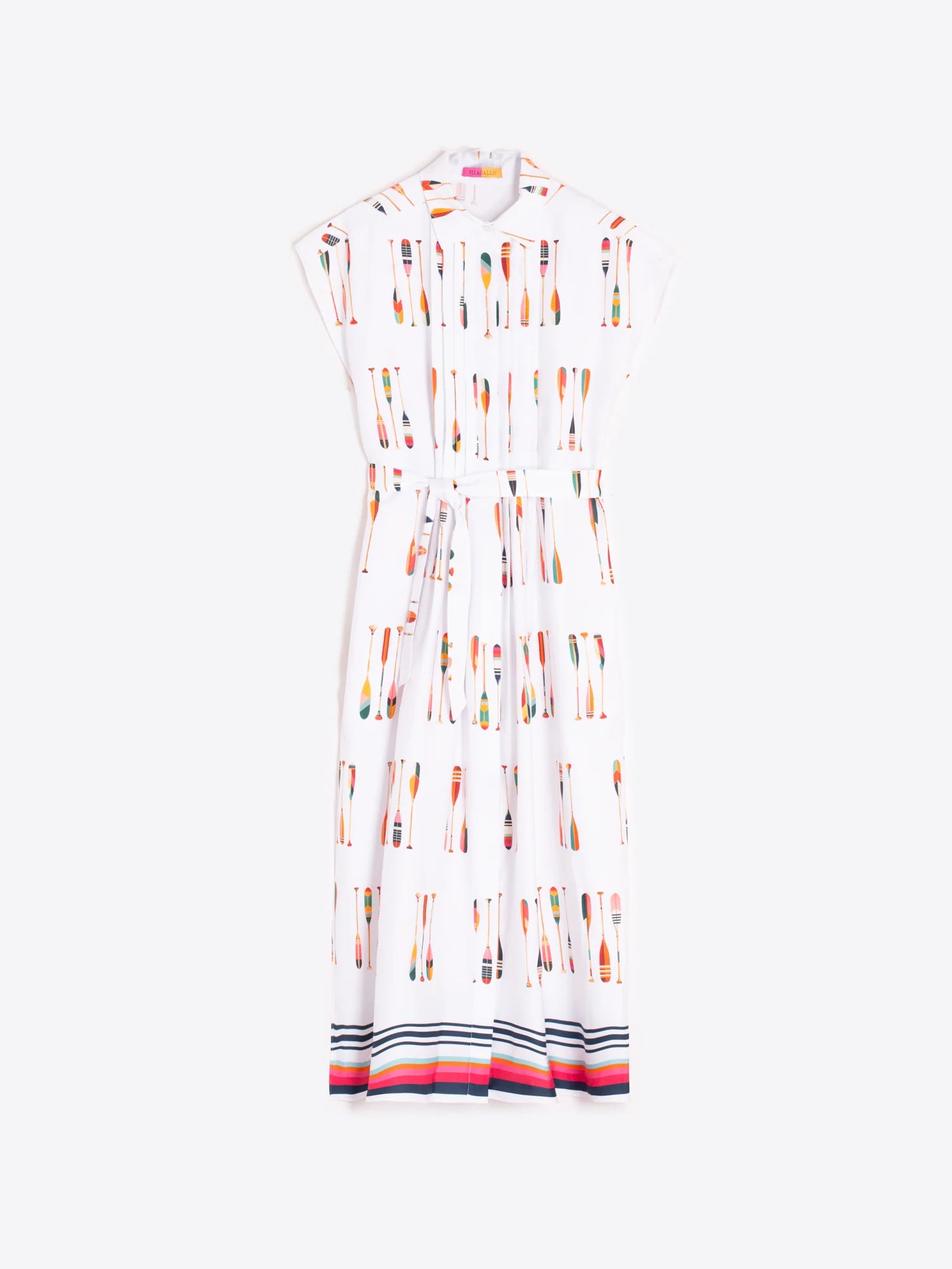 Vilagallo Jaretas Oars Cotton Print Dress