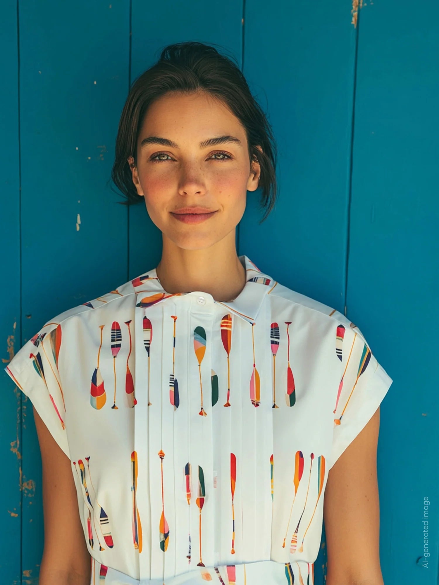 Vilagallo Jaretas Oars Cotton Print Dress