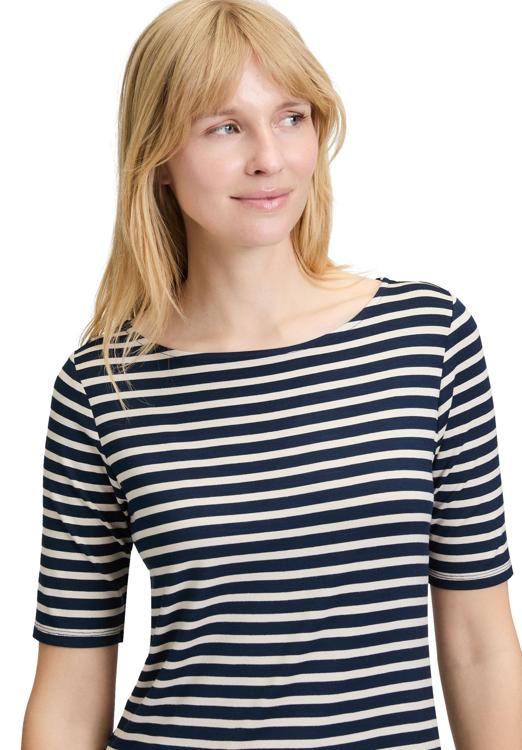Betty Barclay - Navy and Beige Stripe T-Shirt