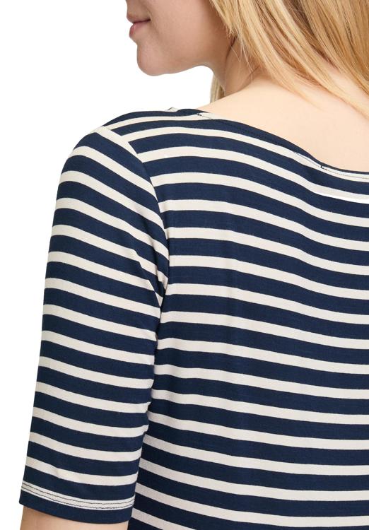 Betty Barclay - Navy and Beige Stripe T-Shirt