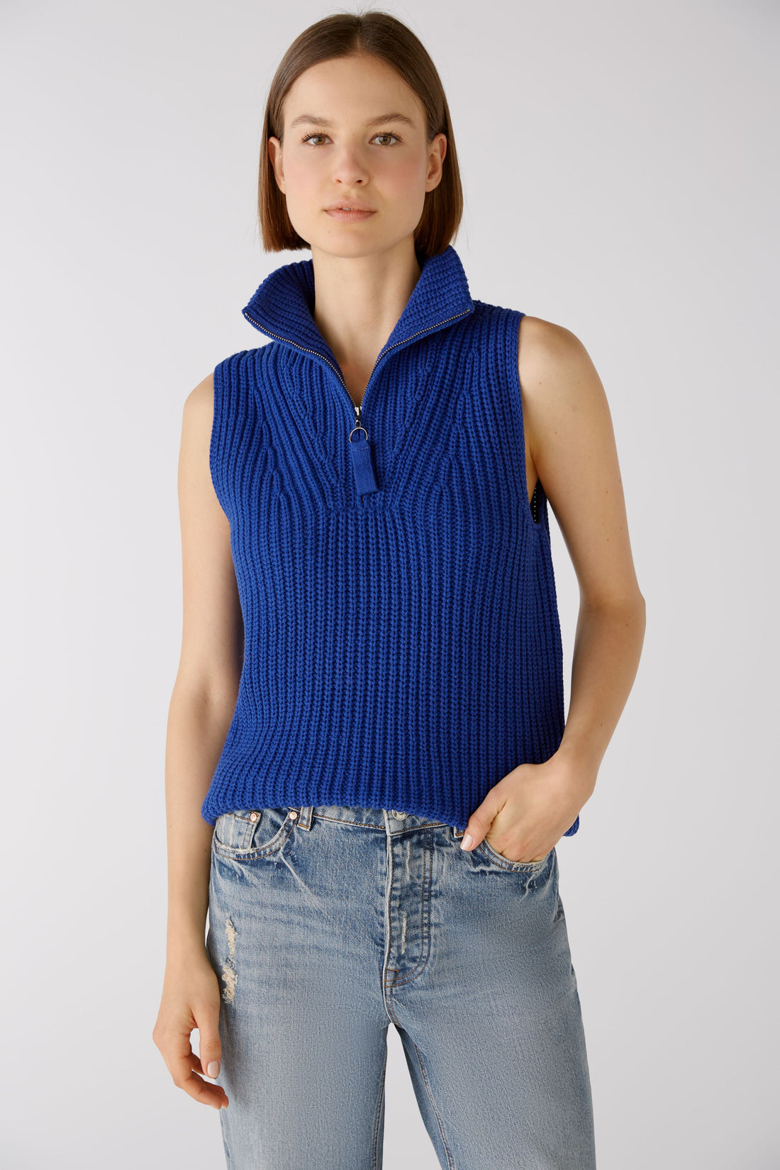 Oui -Cobalt Blue Knit Vest