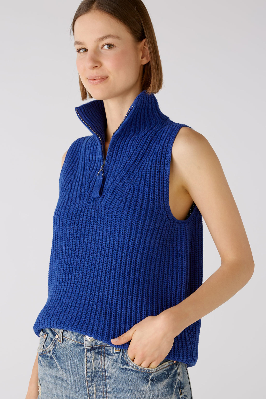 Oui -Cobalt Blue Knit Vest