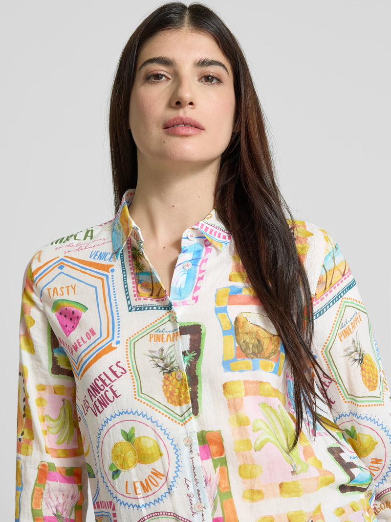 Emily Van Den Bergh - Tropical Fruity Button Up Blouse