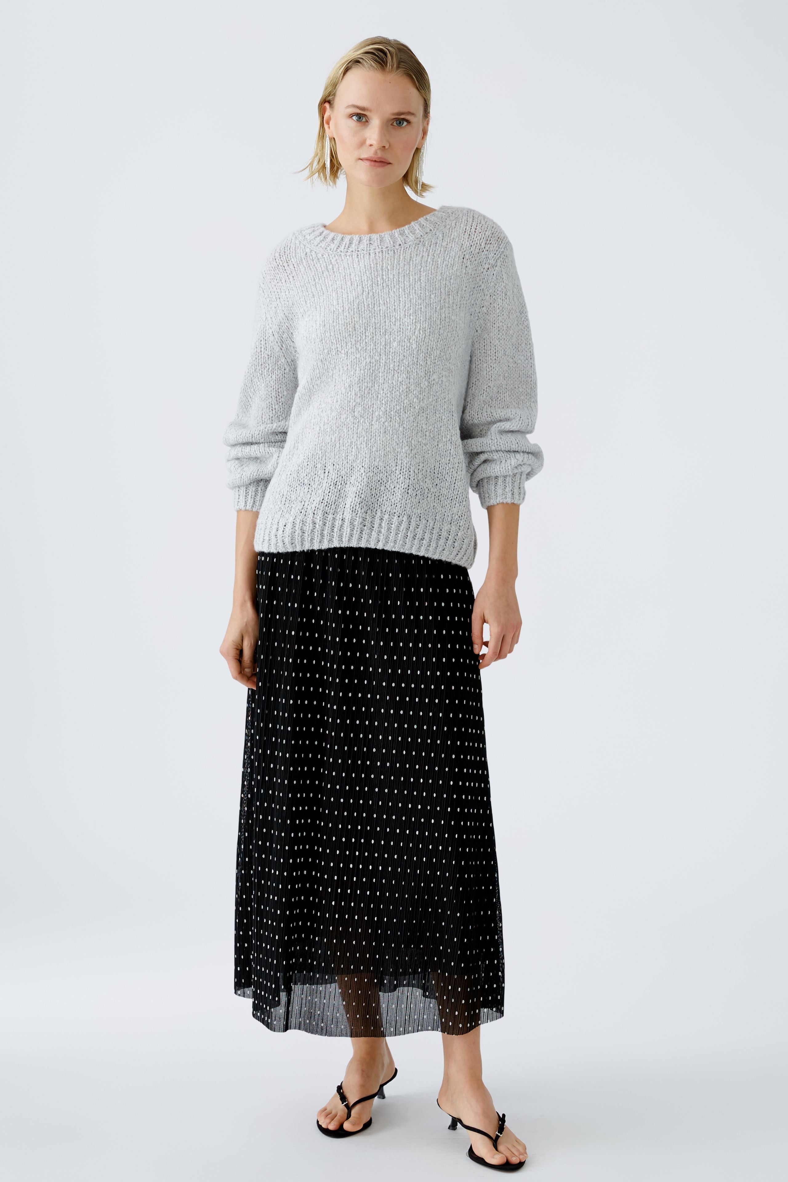 Oui- Black and White Spot Skirt