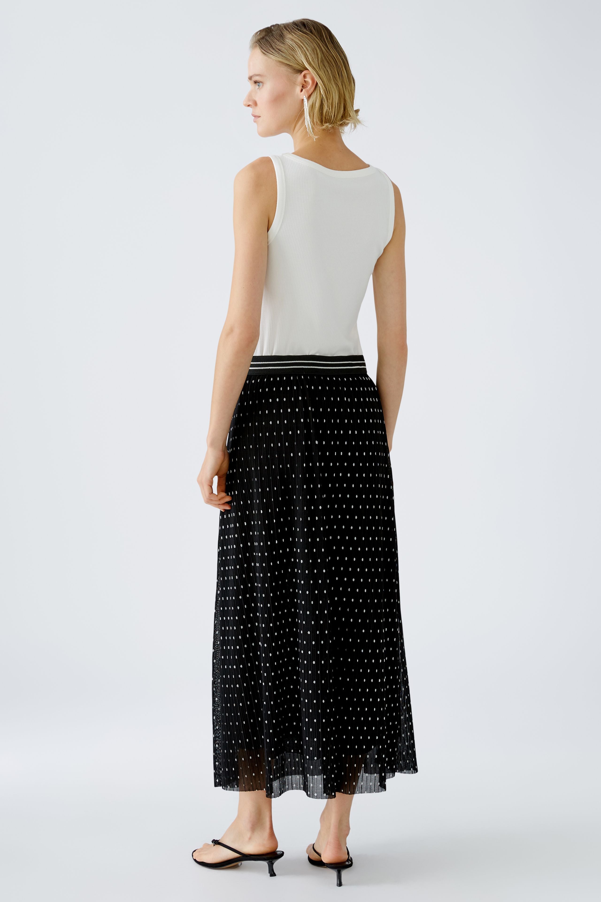 Oui- Black and White Spot Skirt