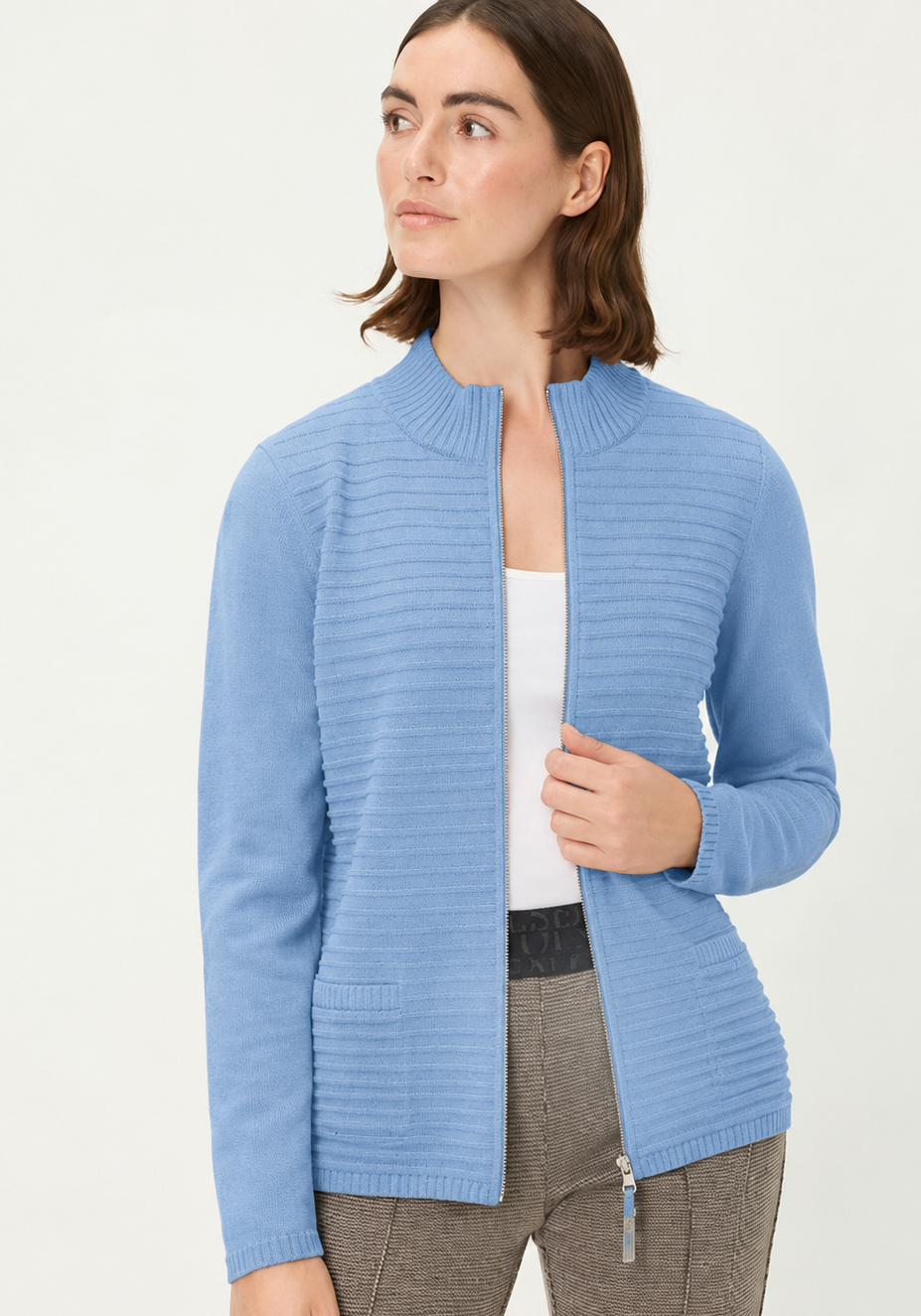 Olsen - Sky Blue Zip Jacket