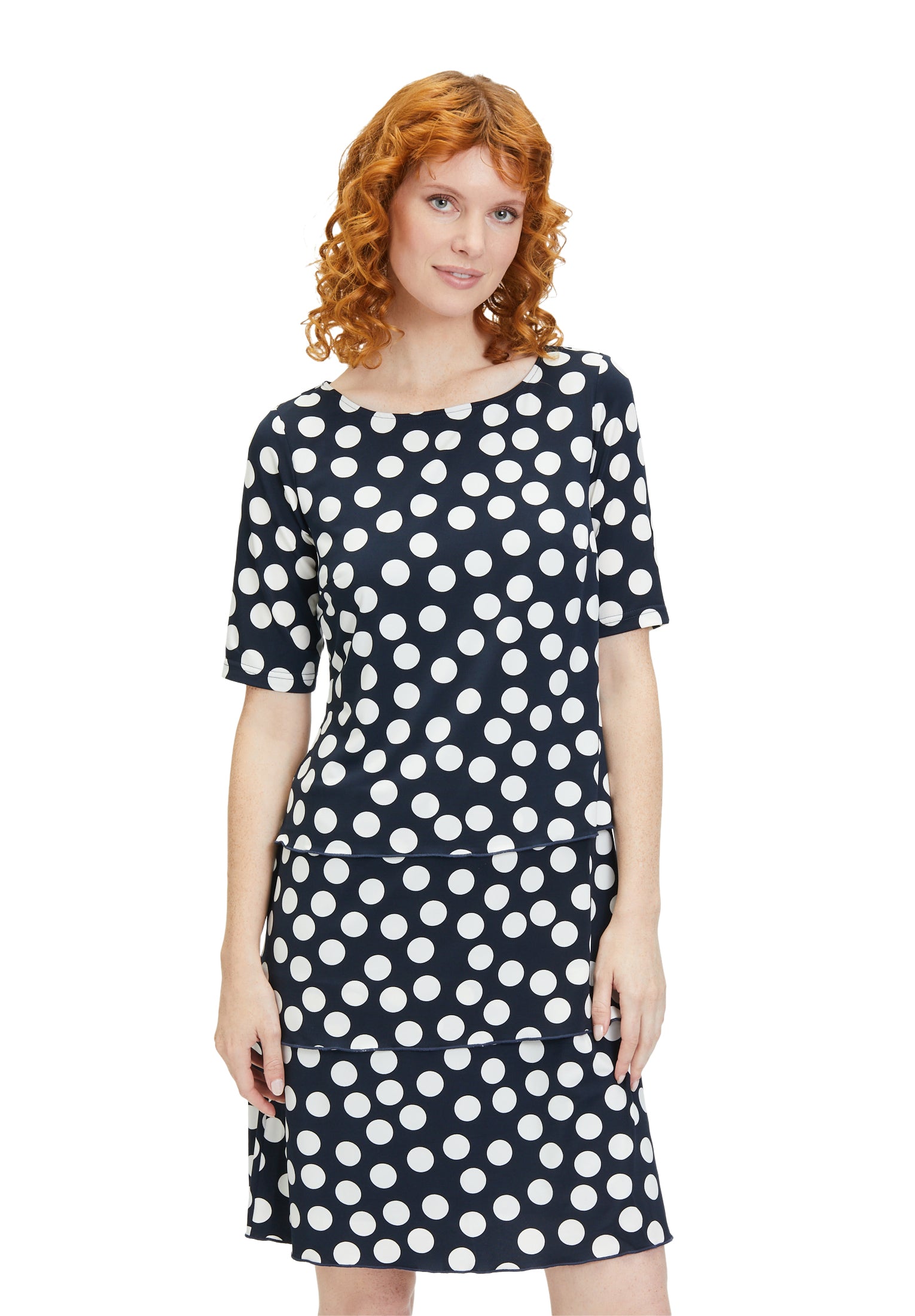 Betty Barclay - Navy and White Polka Dot Dress