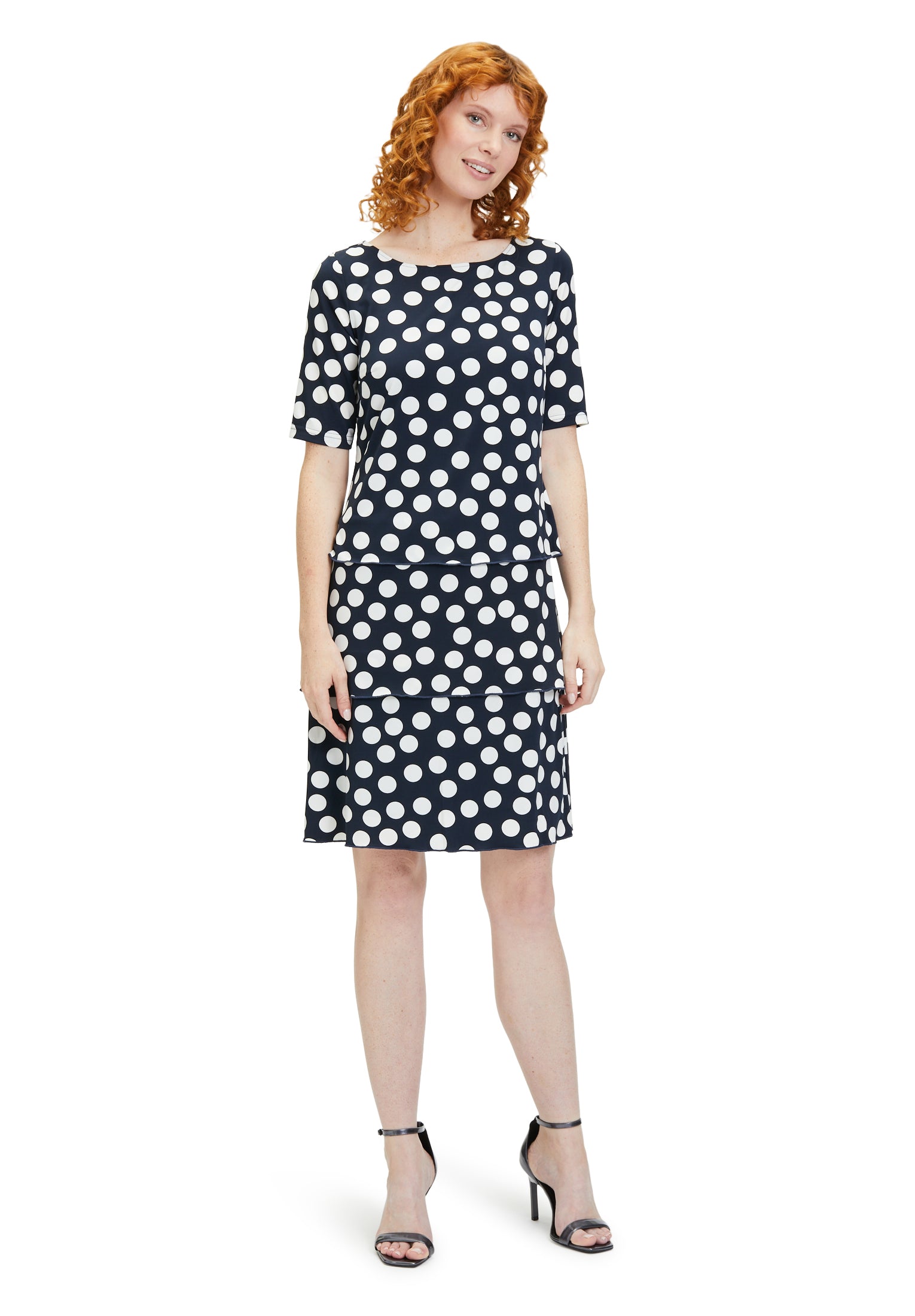 Betty Barclay - Navy and White Polka Dot Dress