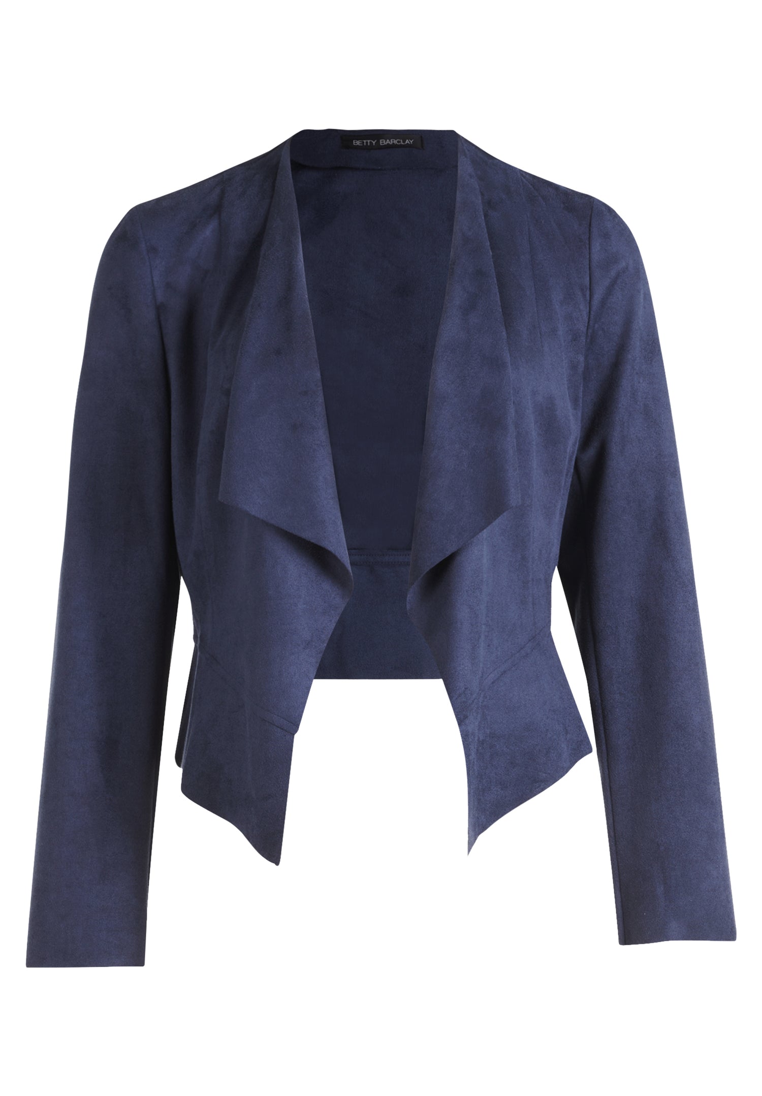 Betty Barclay - Faux Suade Soft Navy Cropped Jacket