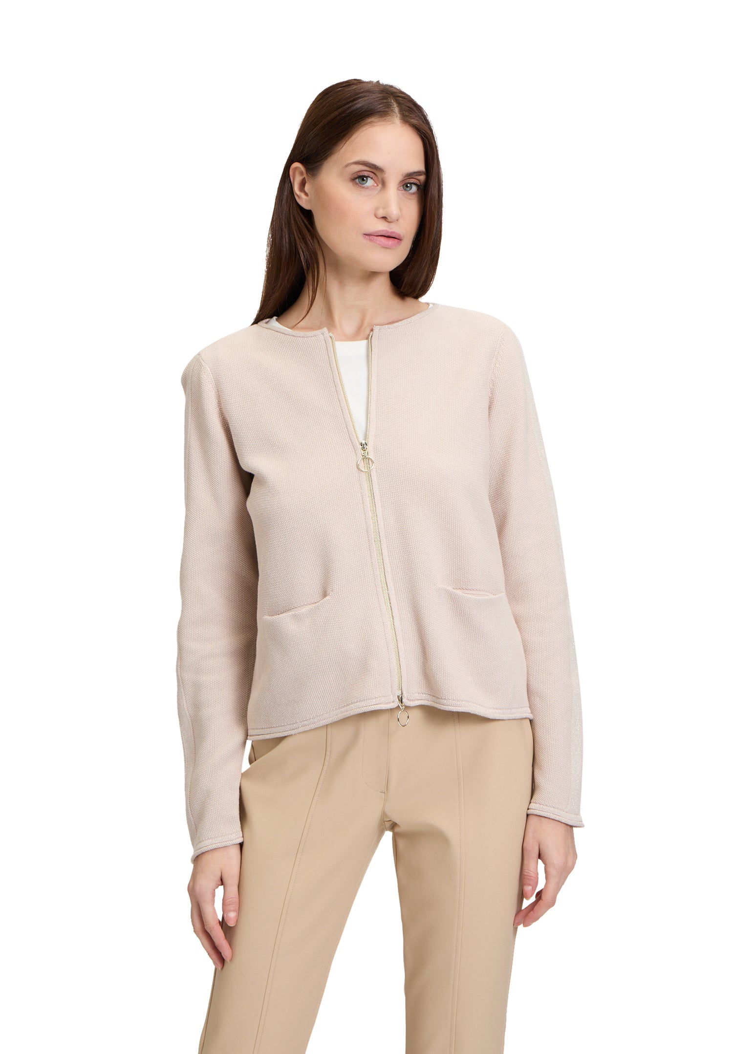 Betty Barclay - Beige Zipper Cardigan