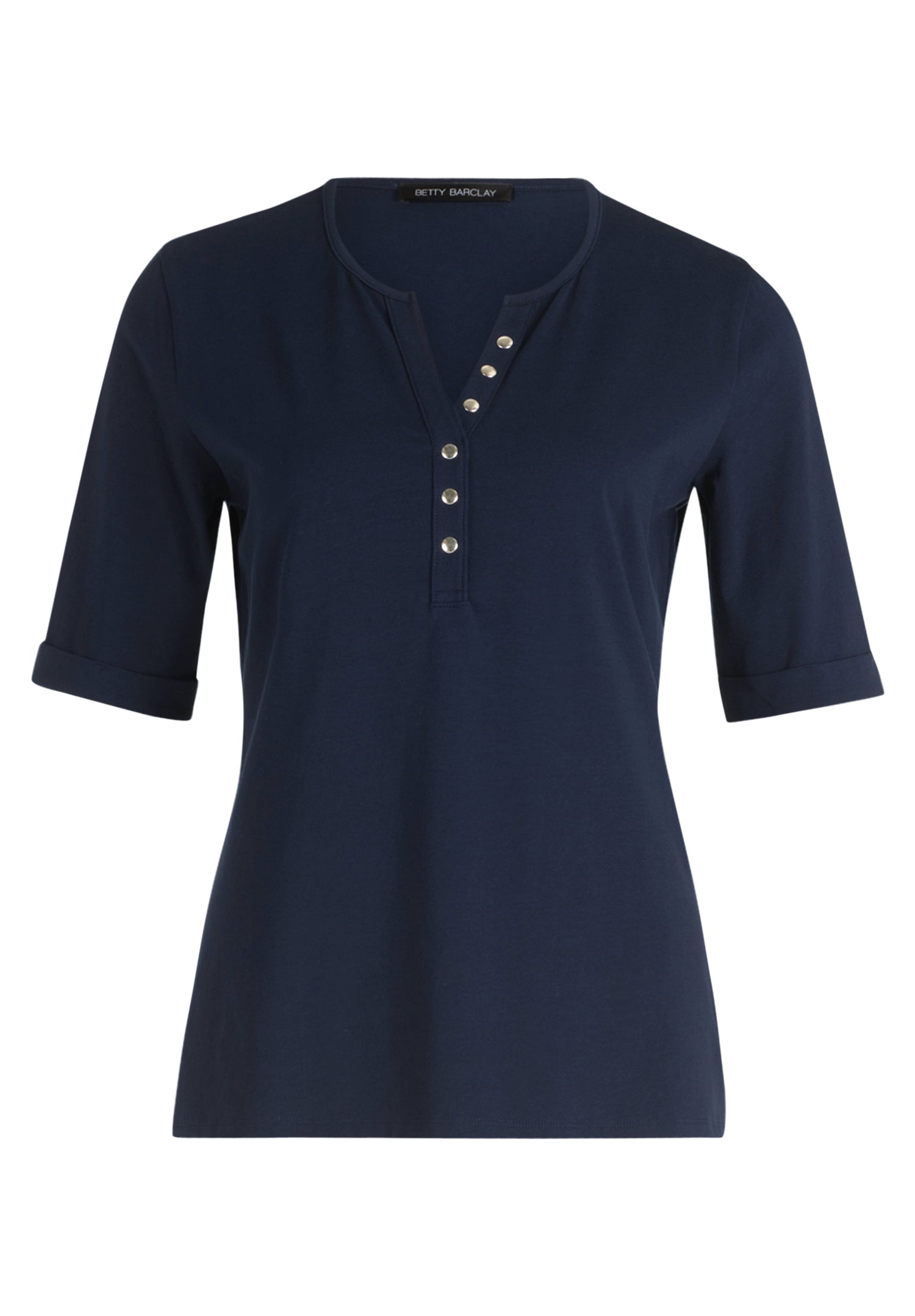 Betty Barclay - Button Down Silver Stud T Shirt Navy