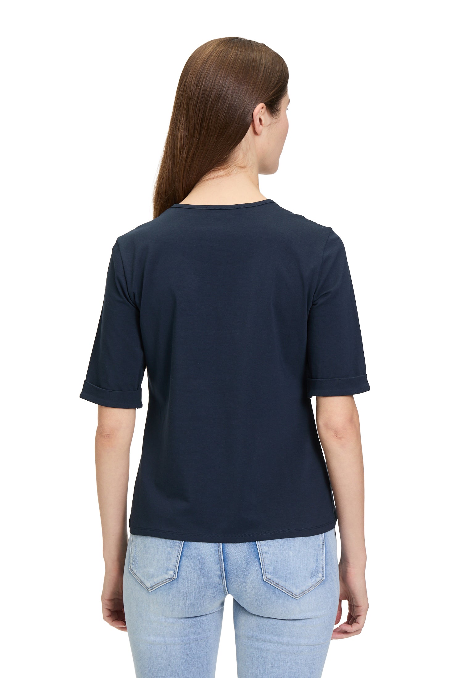 Betty Barclay - Button Down Silver Stud T Shirt Navy