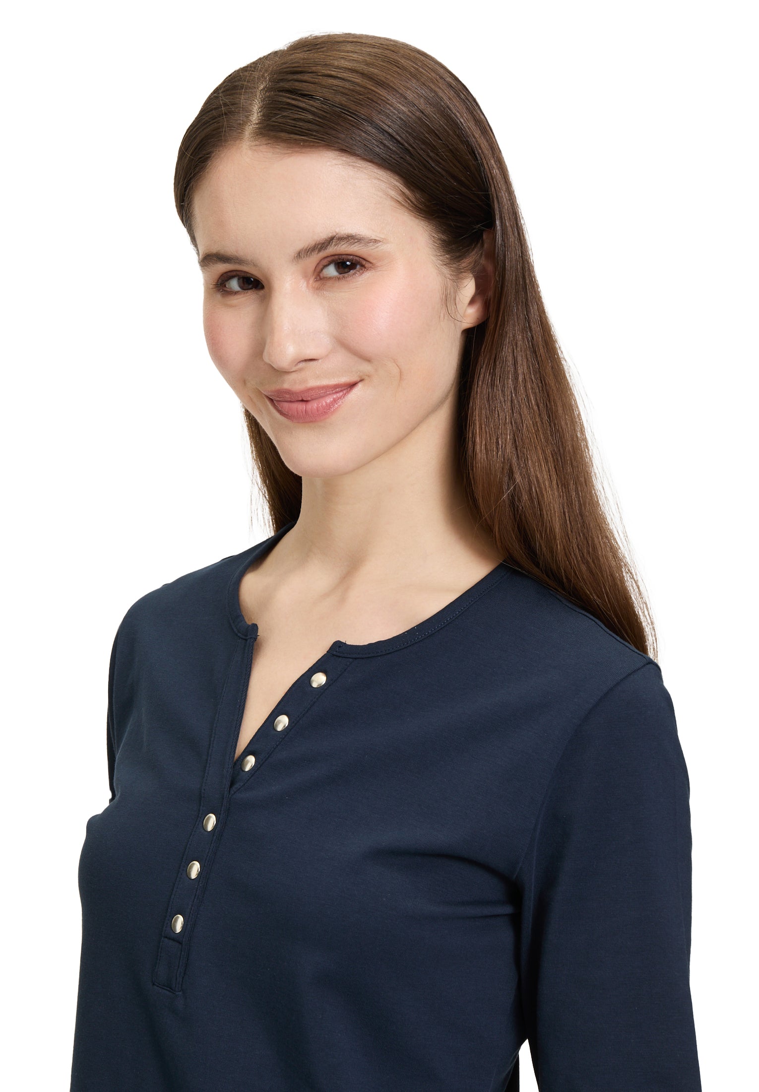 Betty Barclay - Button Down Silver Stud T Shirt Navy