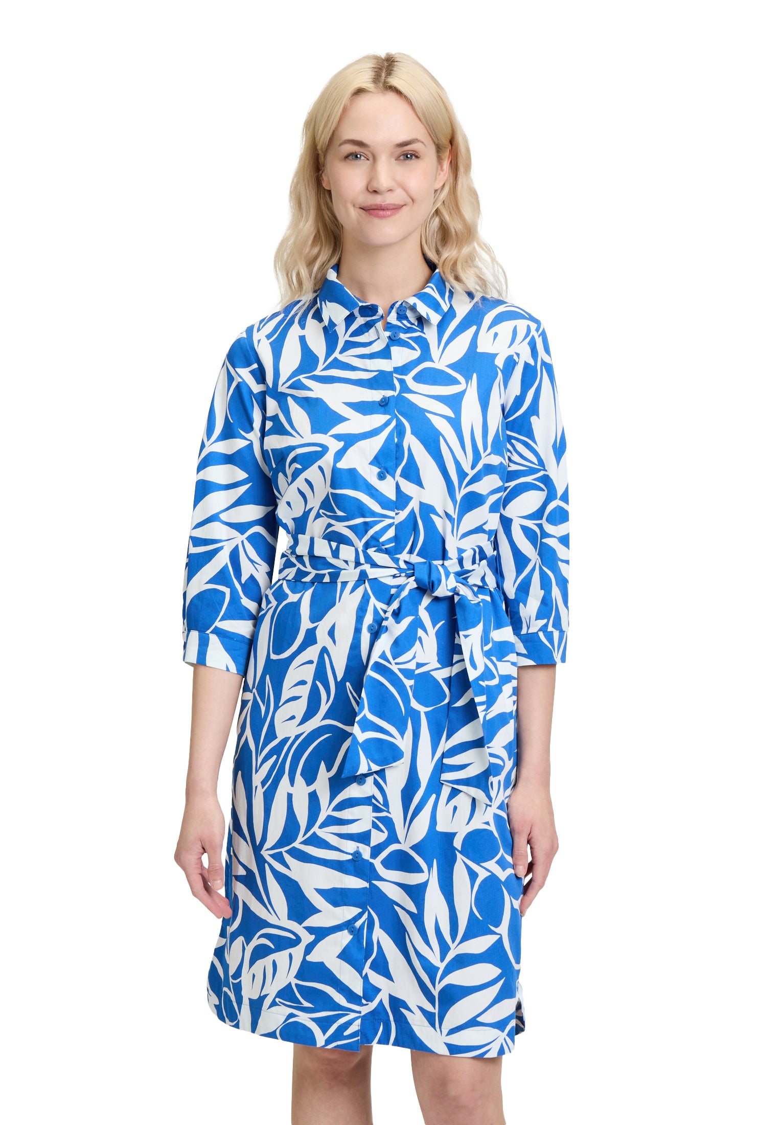 Betty Barclay - Cobolt Blue and White Print Shirt Dress