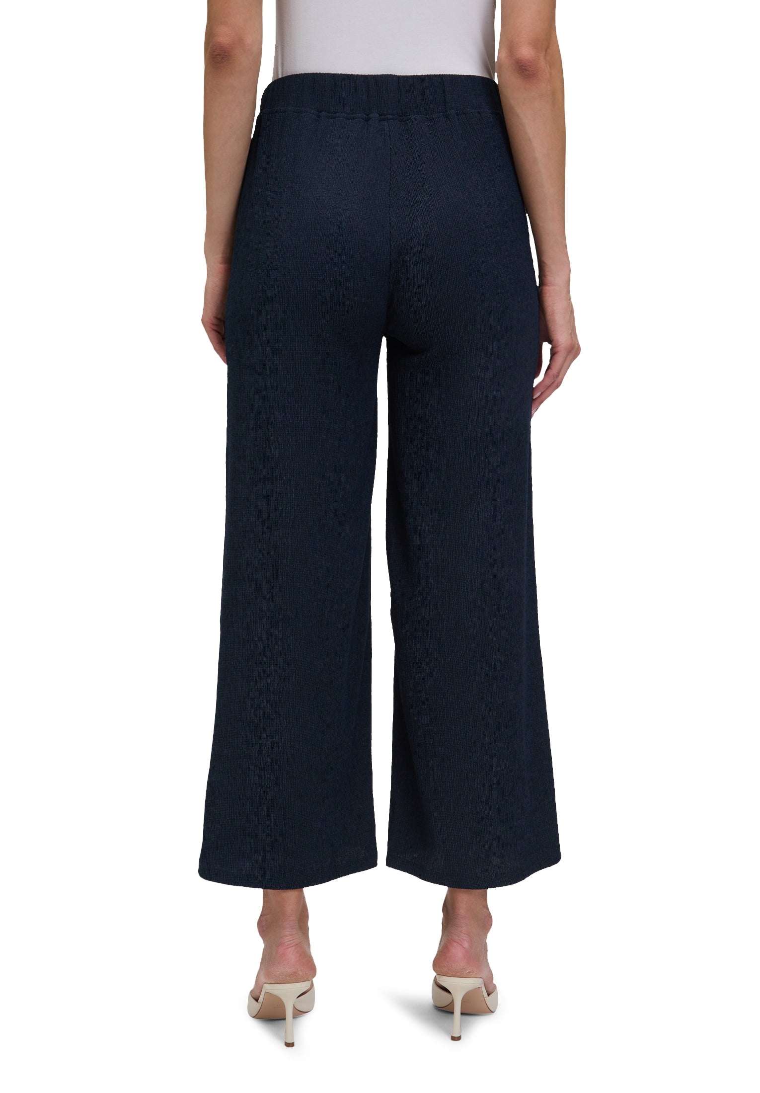 Betty Barclay- Navy Wide Leg Pull On Pant