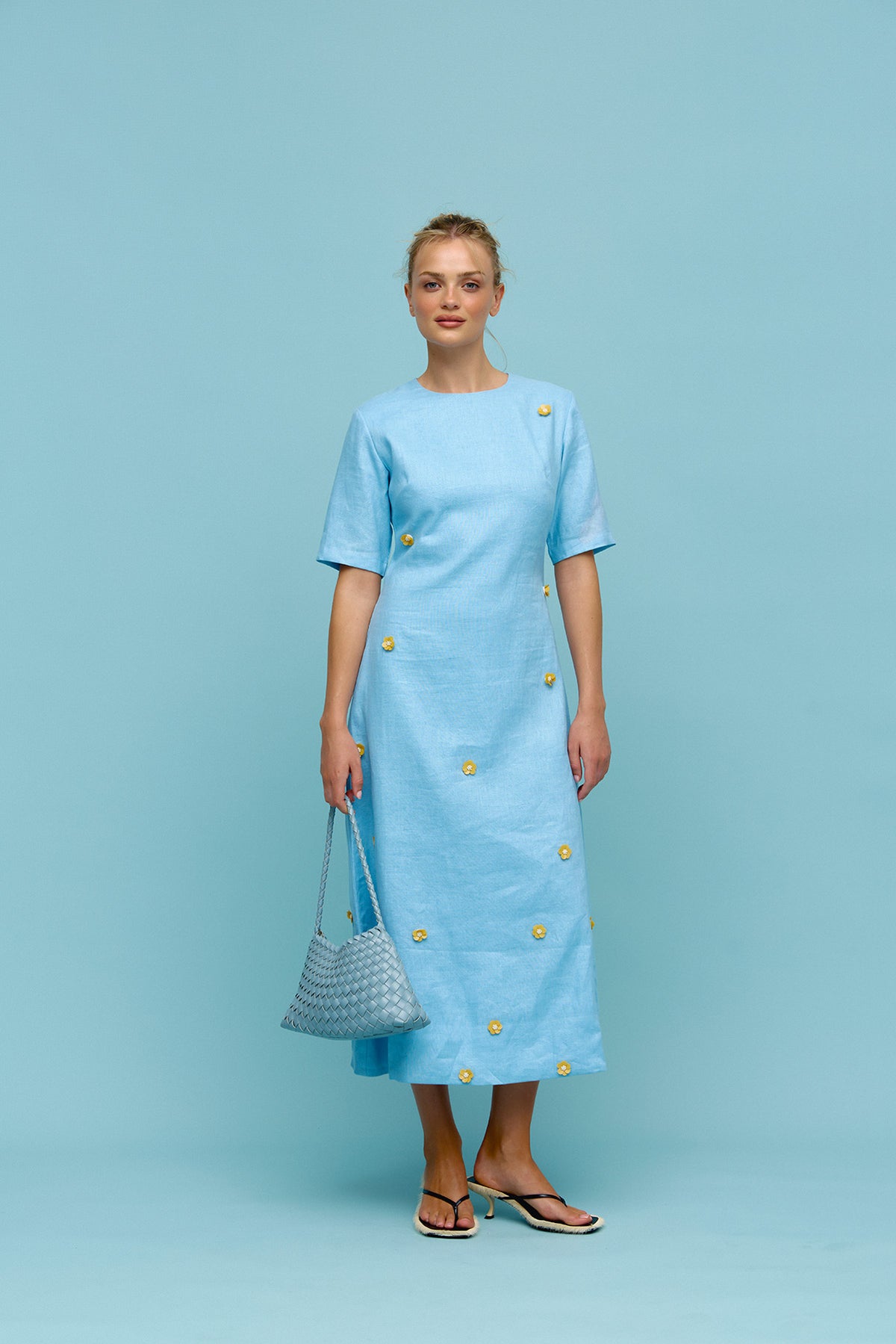 Binny Advantage Blue Embellished Dress