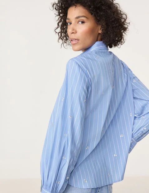 Gerry Weber - Blue and White Striped Shirt with Sequins