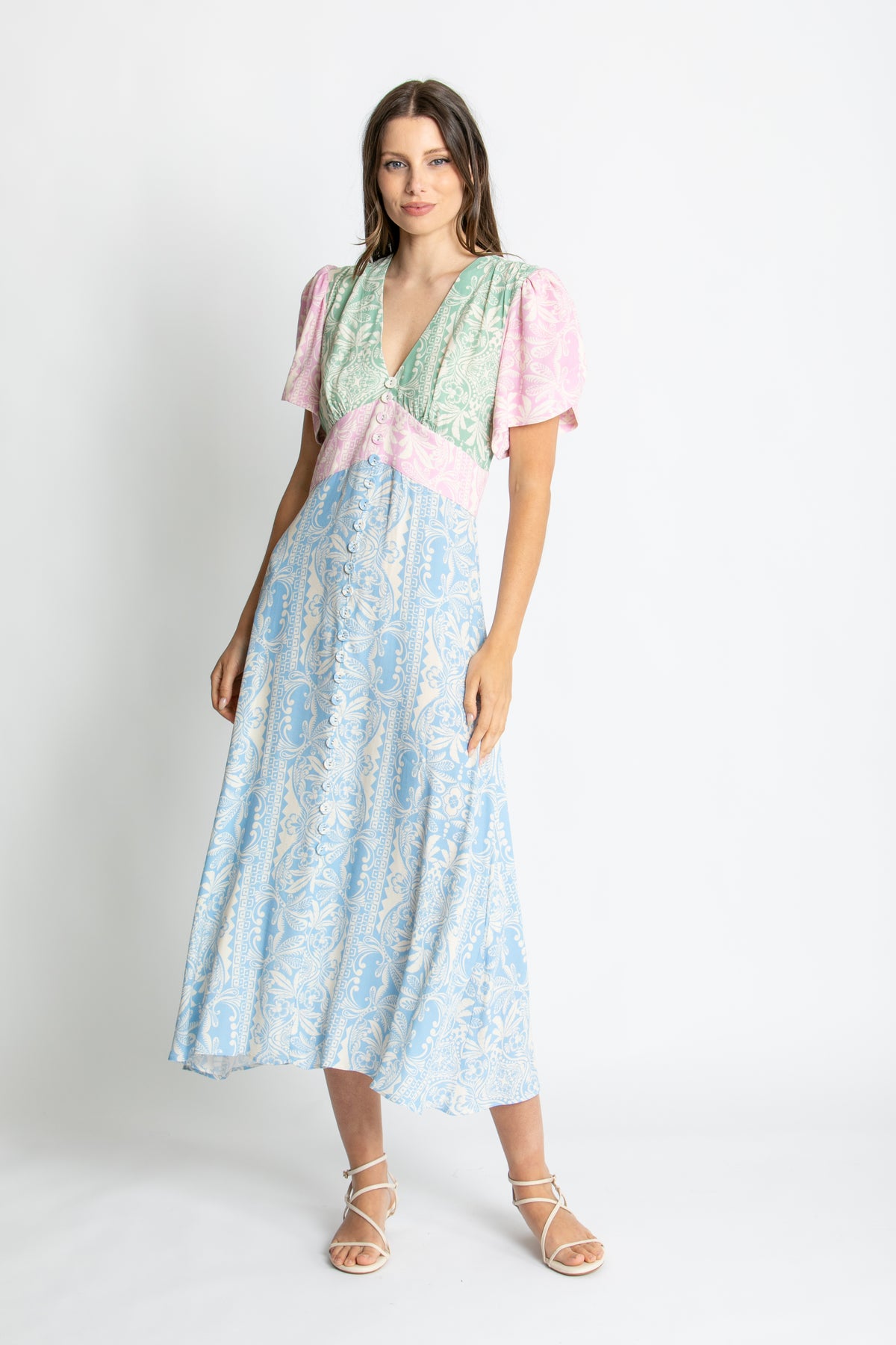 Kachel - Grace Print Midi Dress