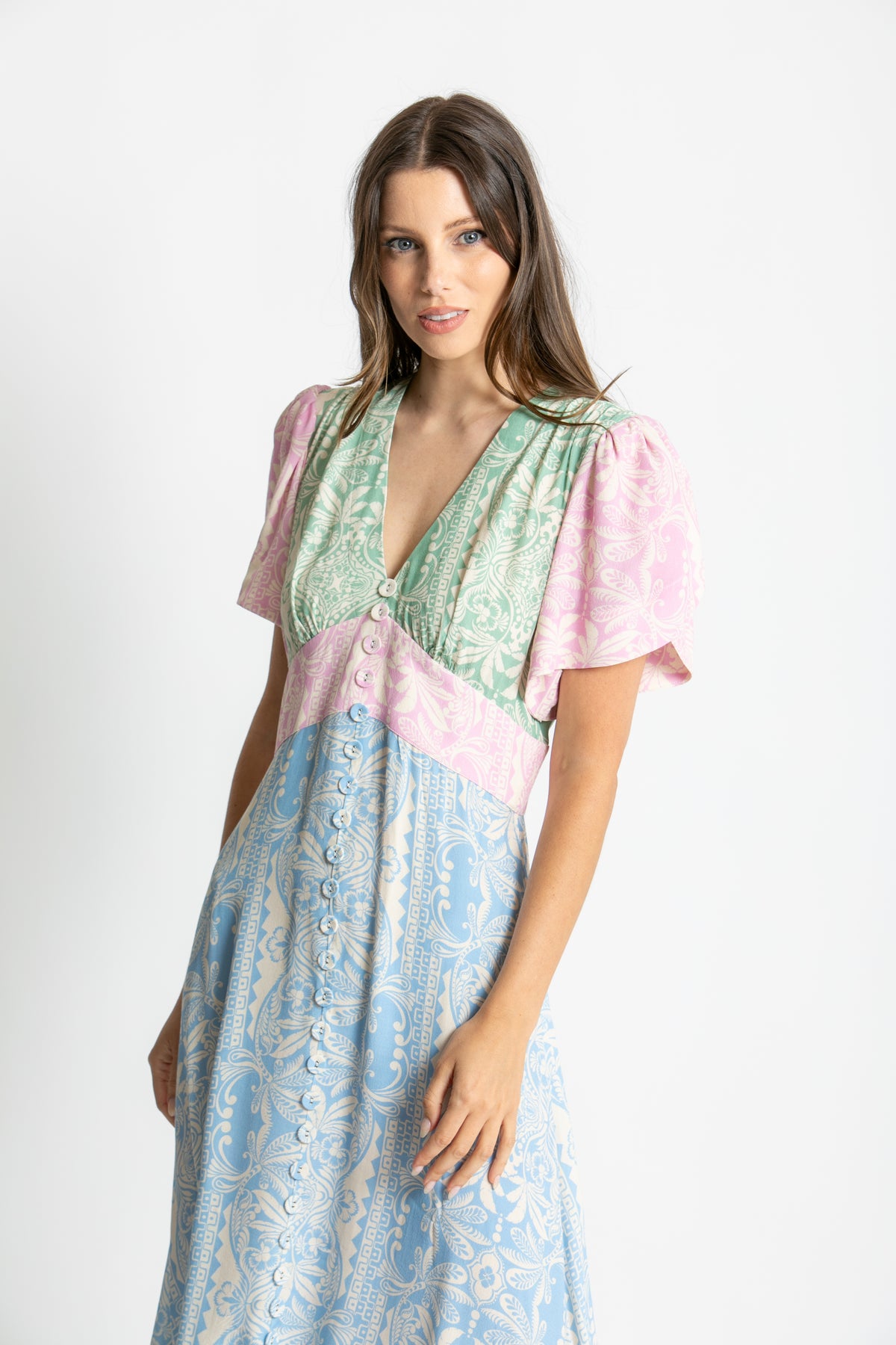 Kachel - Grace Print Midi Dress