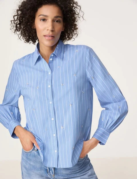Gerry Weber - Blue and White Striped Shirt with Sequins
