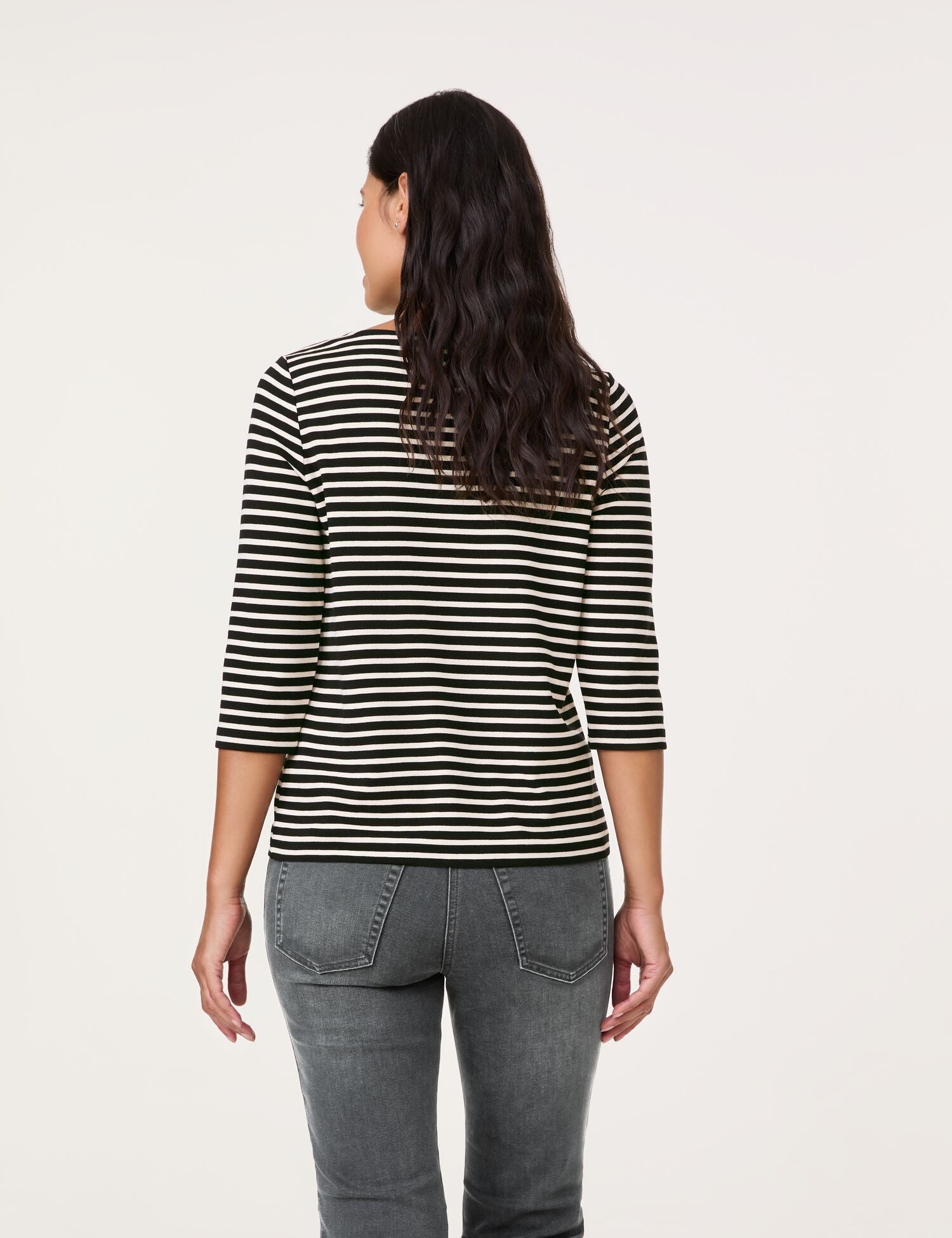 Gerry Weber - Striped Top with Lace Black Trim