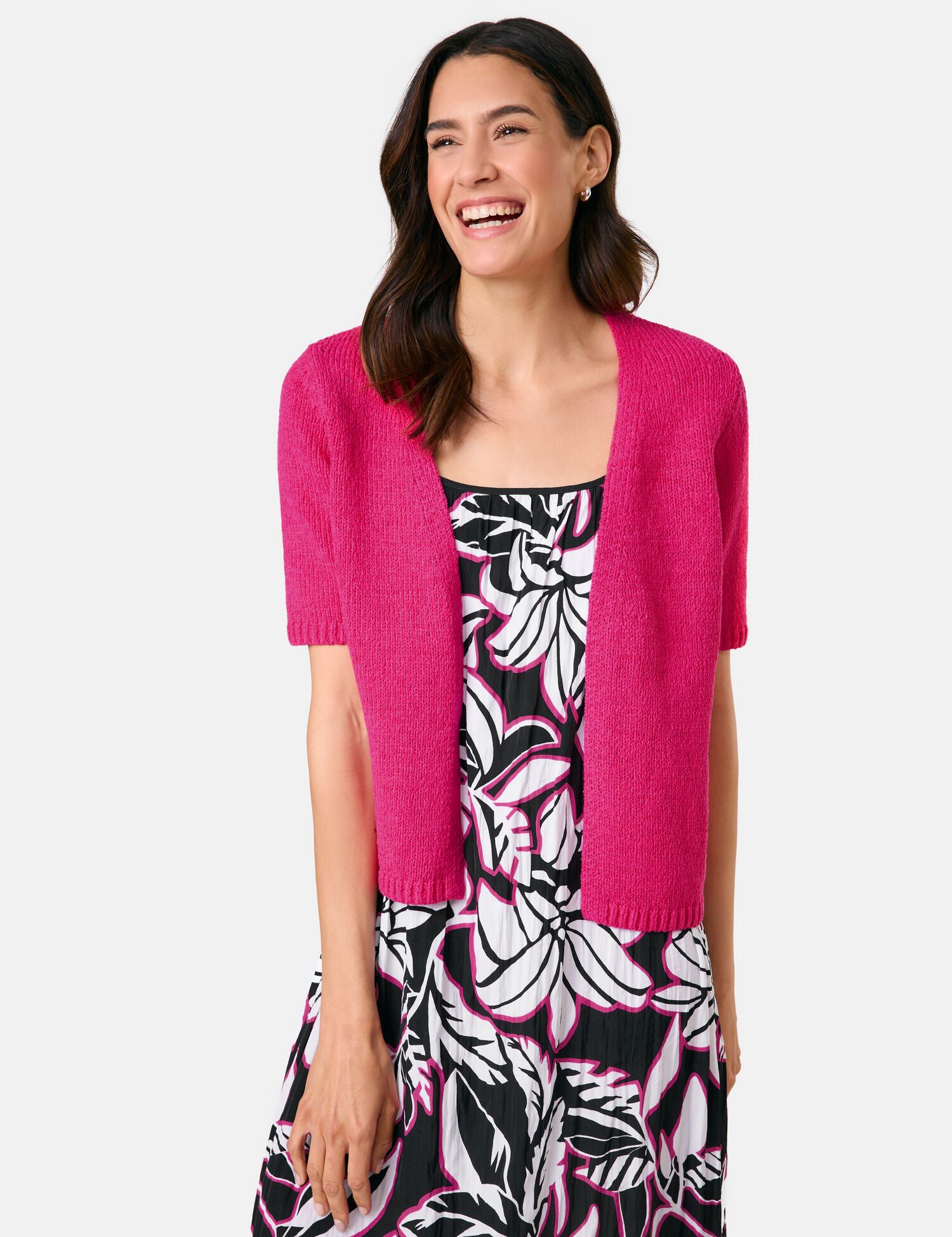 Gerry Weber - Open Short Sleeve Cardigan Pink