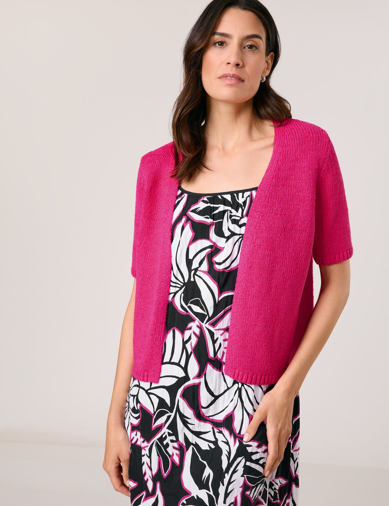 Gerry Weber - Open Short Sleeve Cardigan Pink