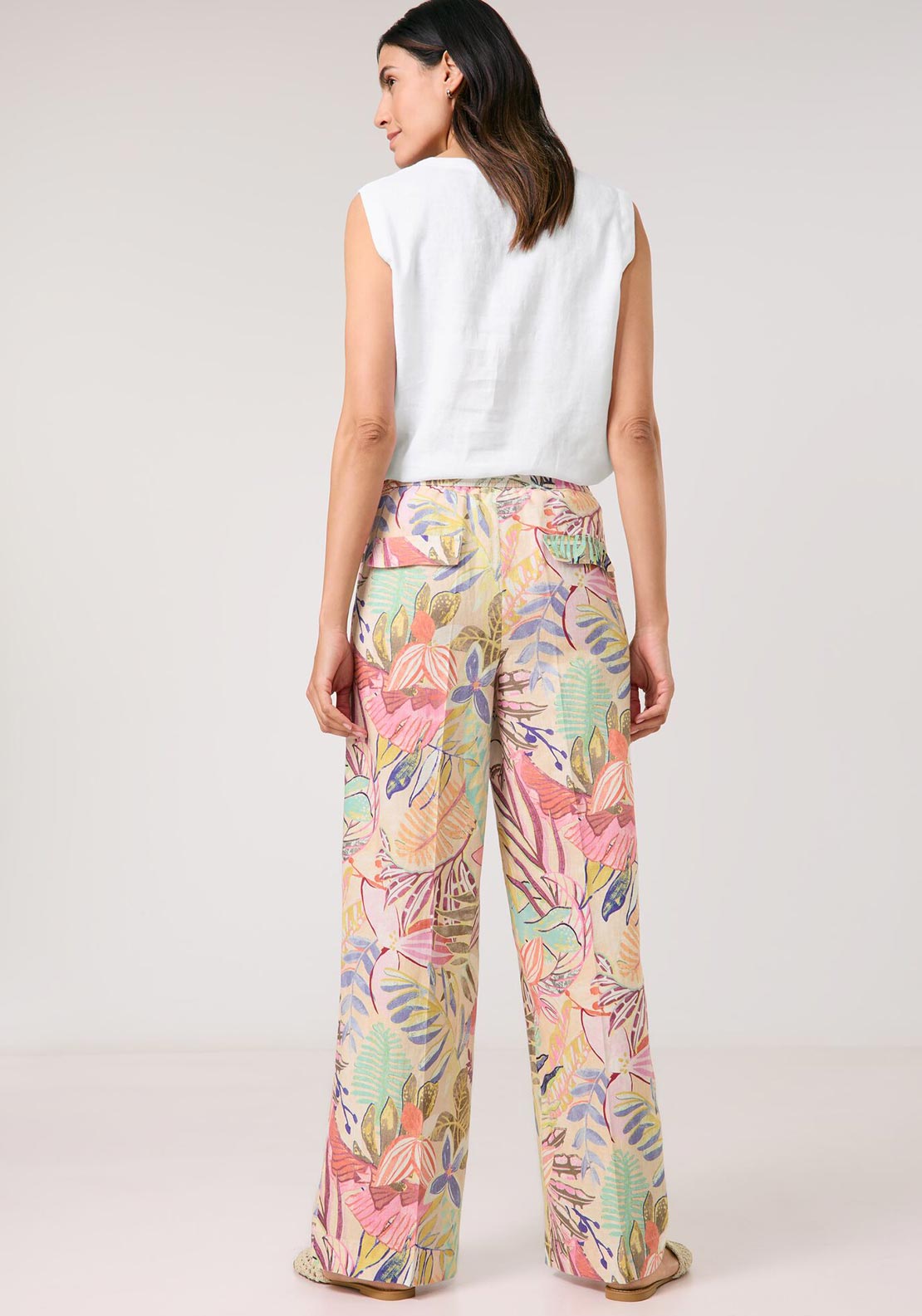 Gerry Weber - Multicoloured Botantical Print Linen Pants