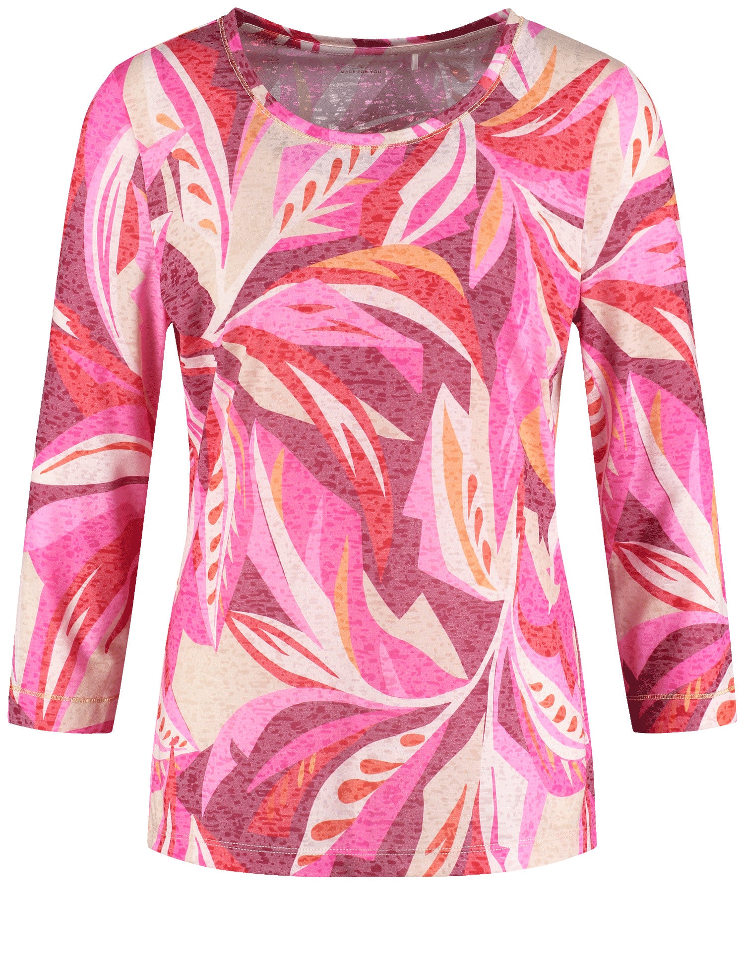 Gerry Weber- 3/4 Sleeve Print Tee Red/Pink/Sunrise Leaf