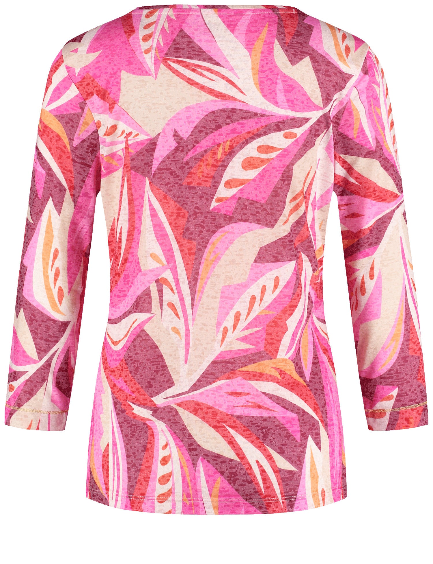 Gerry Weber- 3/4 Sleeve Print Tee Red/Pink/Sunrise Leaf