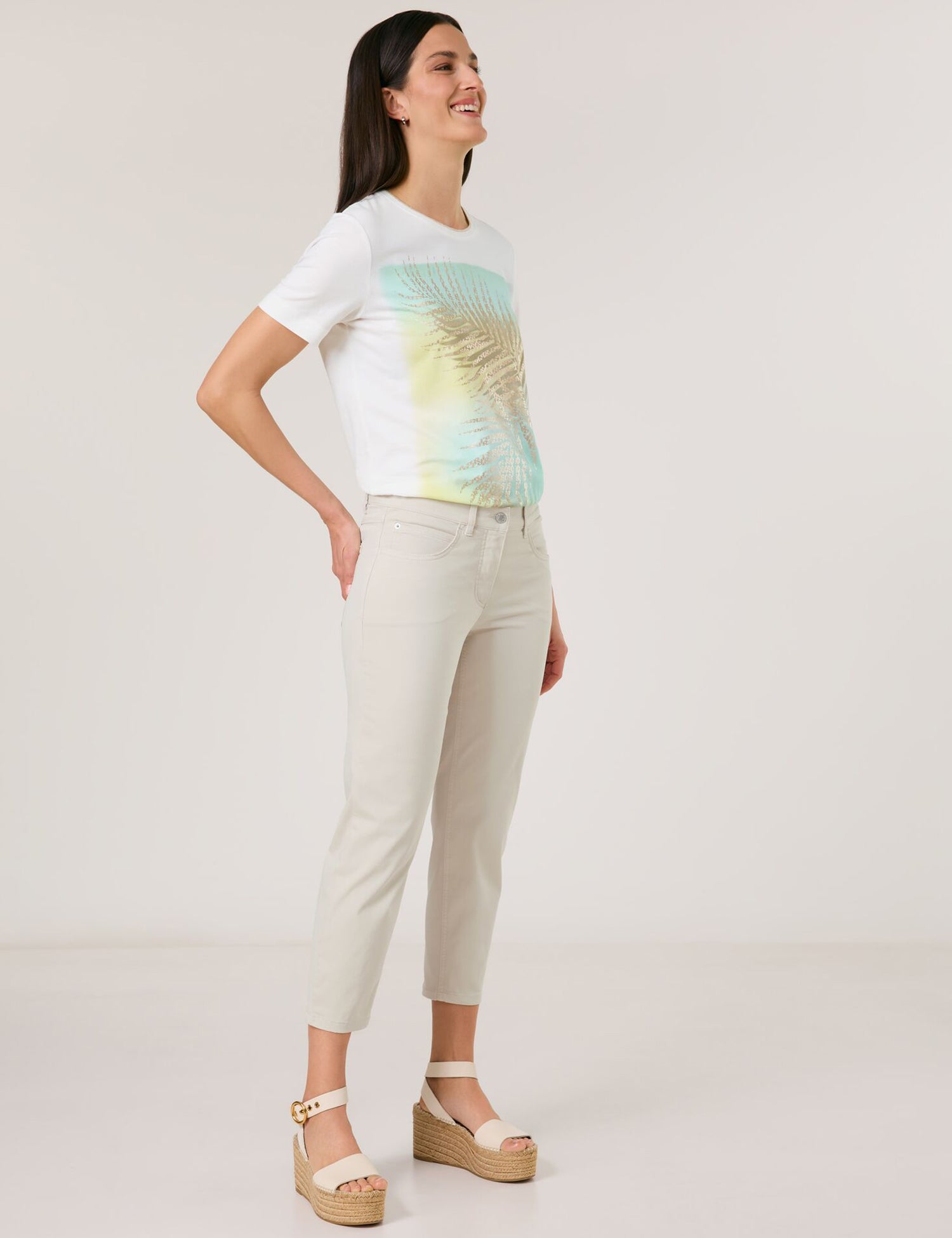Gerry Weber - Soline Best4Me Cropped Beige Pant