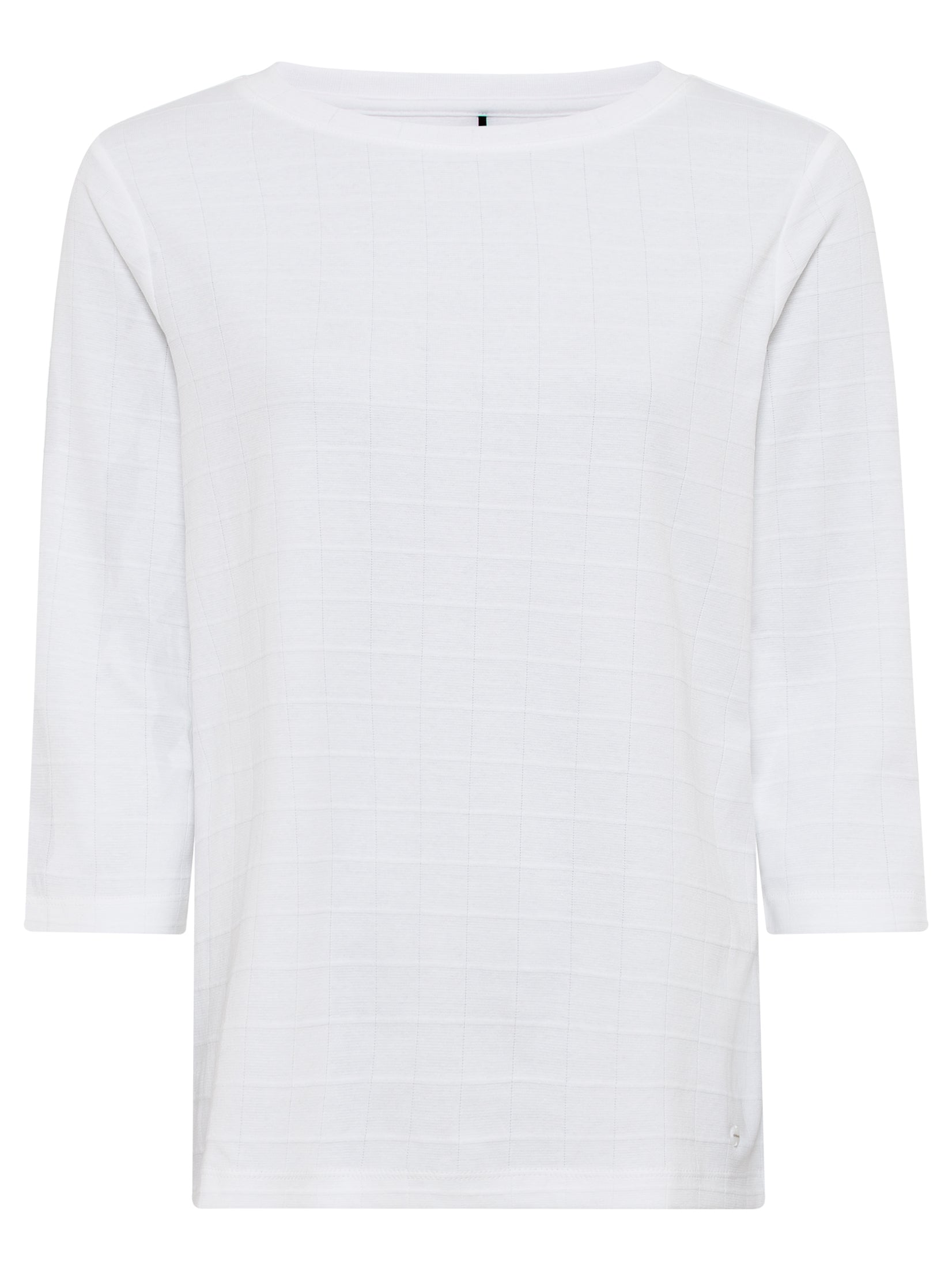 Olsen - Cotton Boat Neck Top in White
