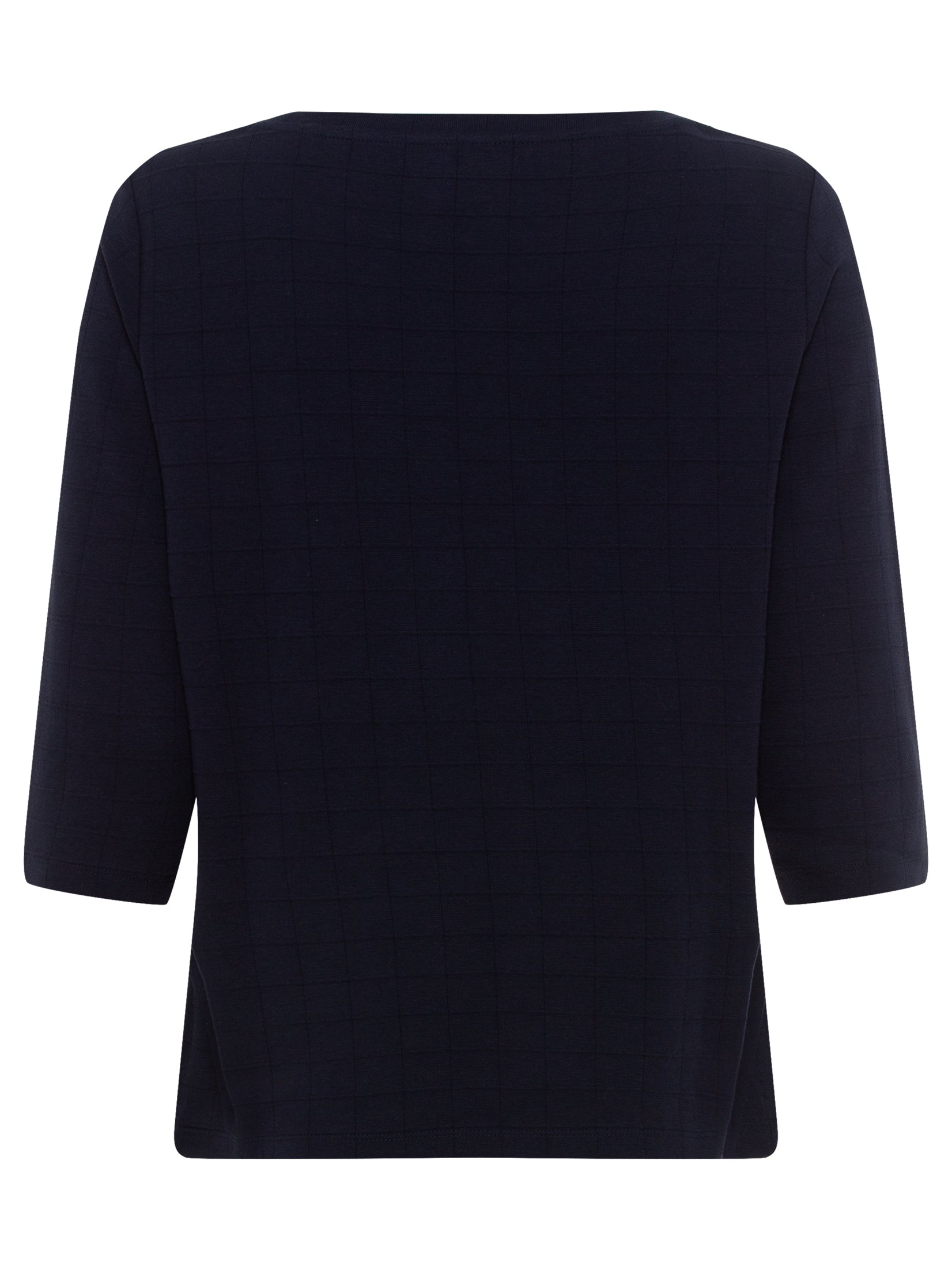 Olsen - Cotton Boat Neck Top in Navy