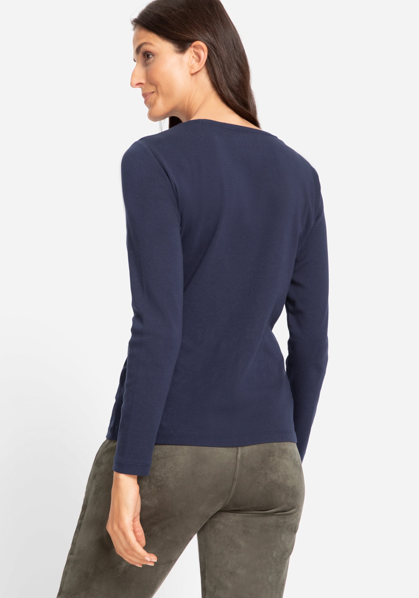 Olsen Basic Navy Long Sleeve T-shirt