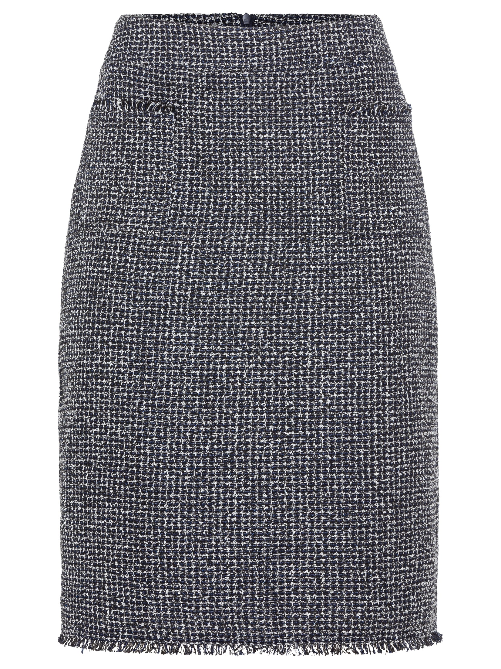 Olsen Black and Navy Woven Skirt