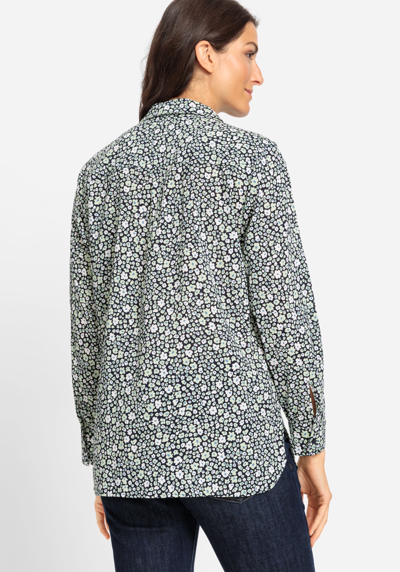 Olsen Green flower blouse