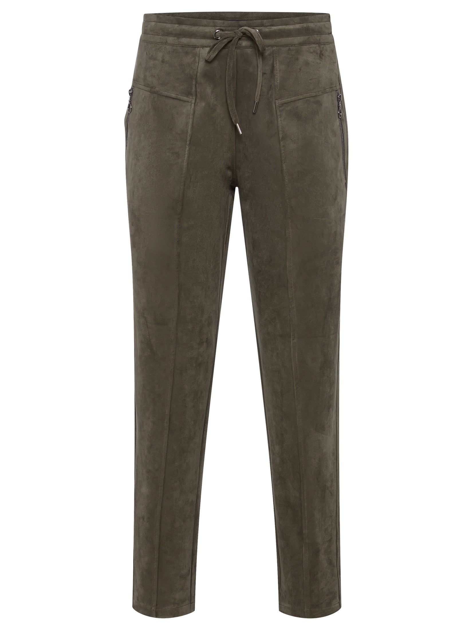 Olsen Lisa Faux Suede Pant -Olive