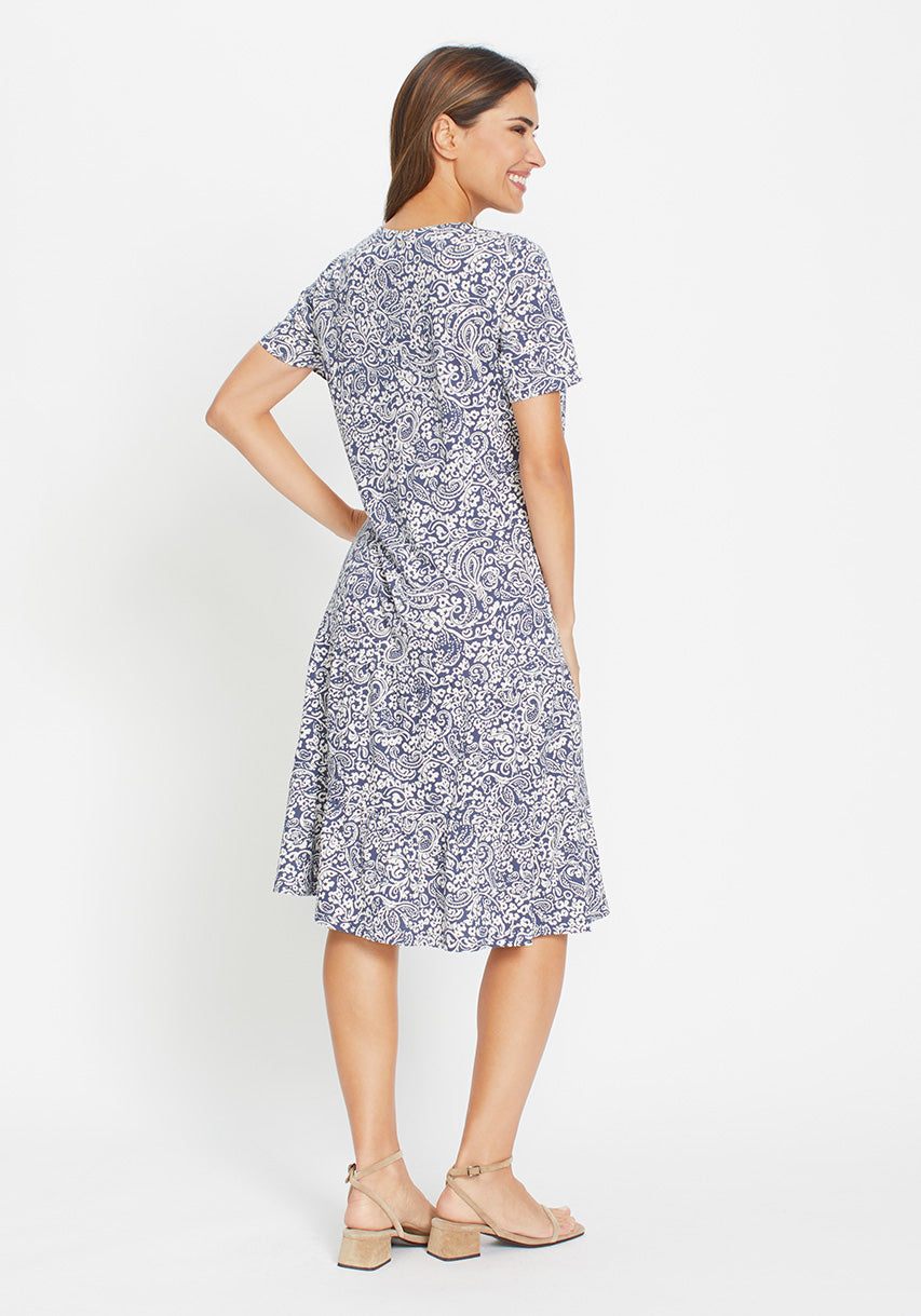 Olsen - Navy Print Dress
